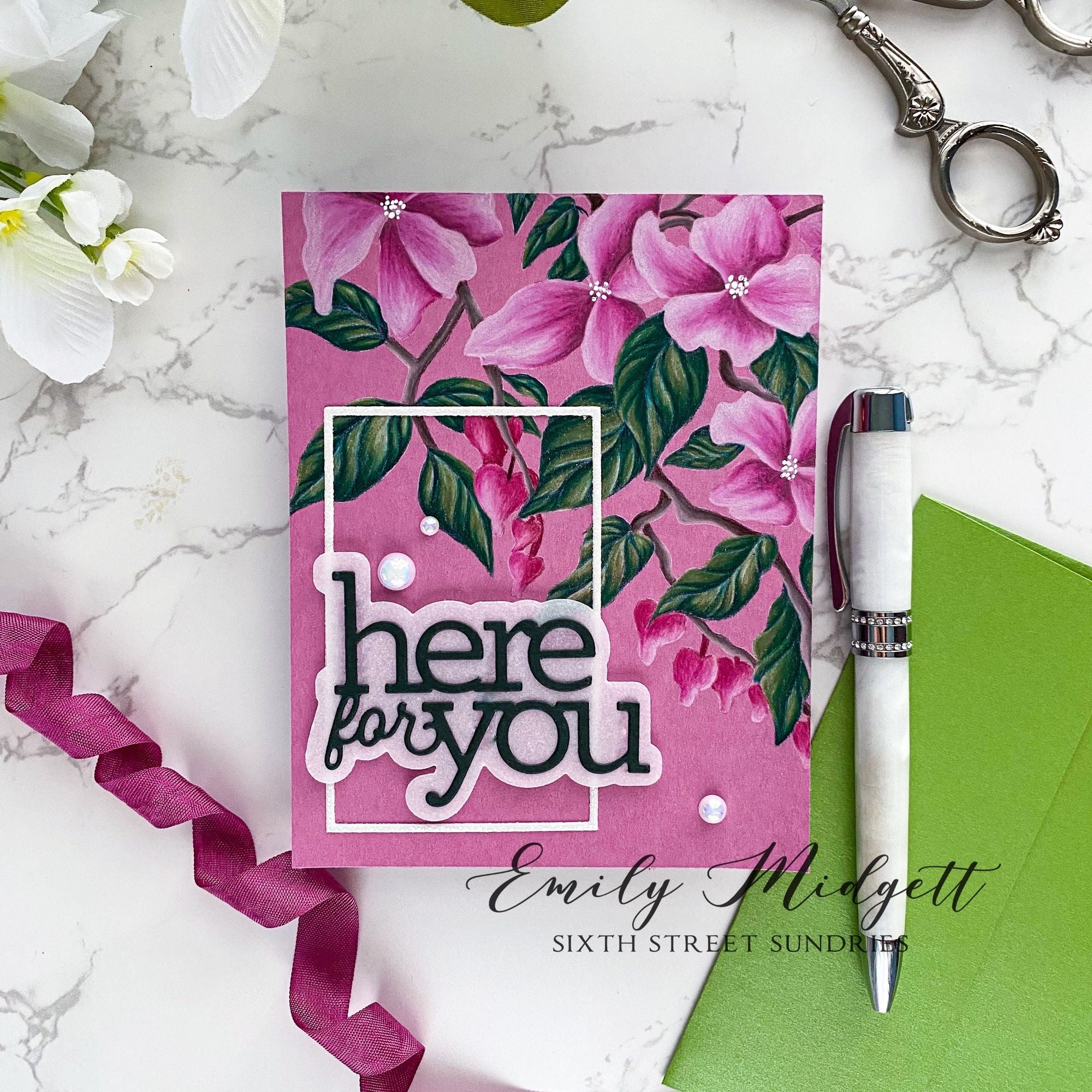 Simon Says Cling Stamp Dogwood Bleeding Heart sss102711 Out Of This World Here for You Card | color-code:ALT03