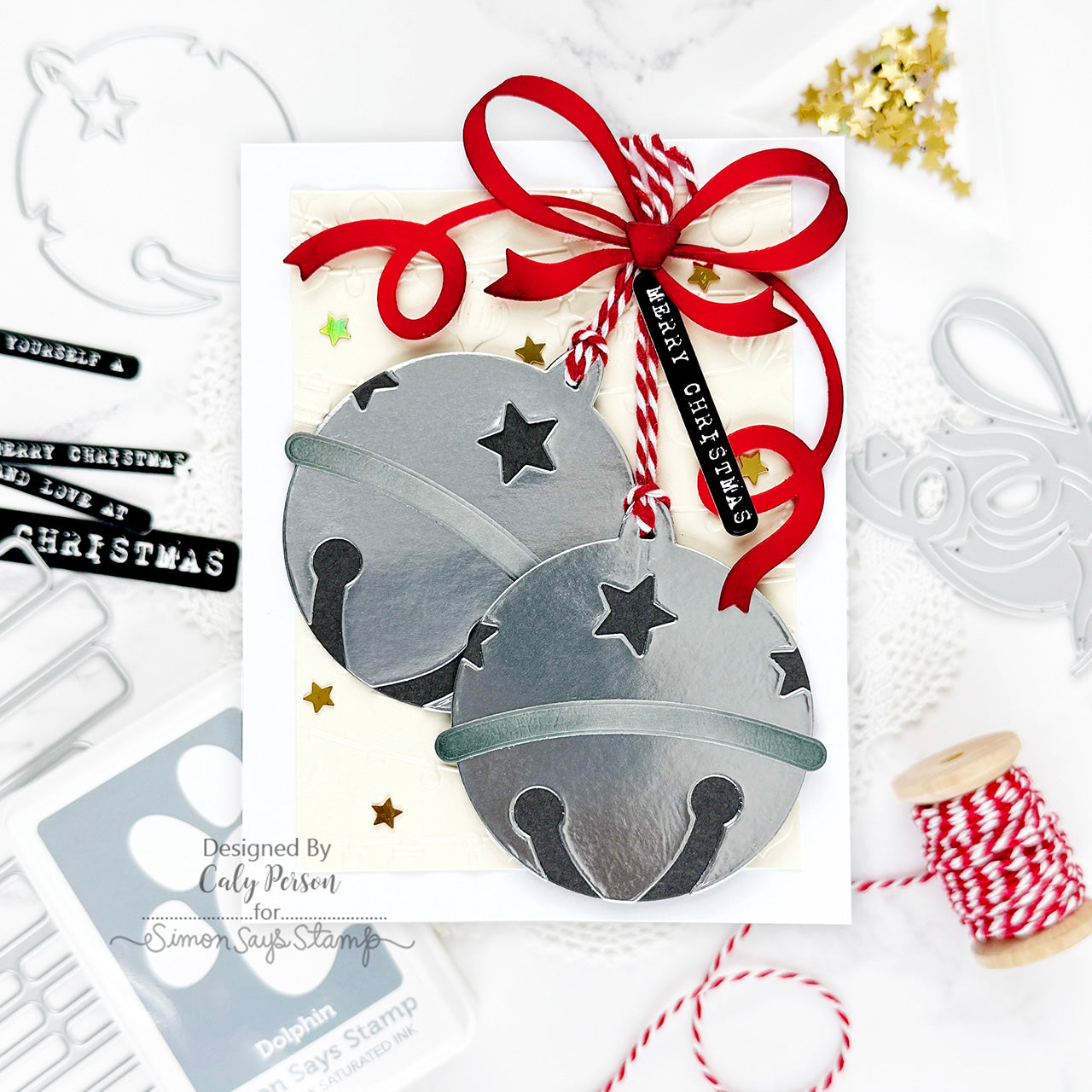 Simon Says Stamp Pawsitively Saturated Ink Pad Dolphin ssk095 Sugar and Spice Christmas Card