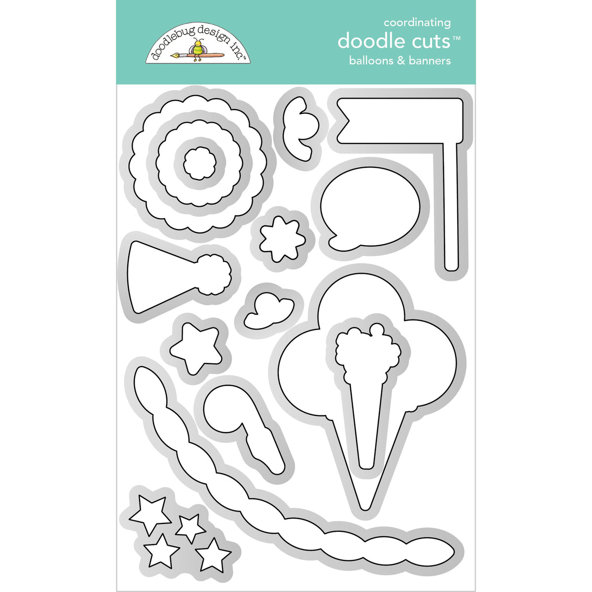 Doodlebug Balloons and Banners Doodle Cuts Dies 9199