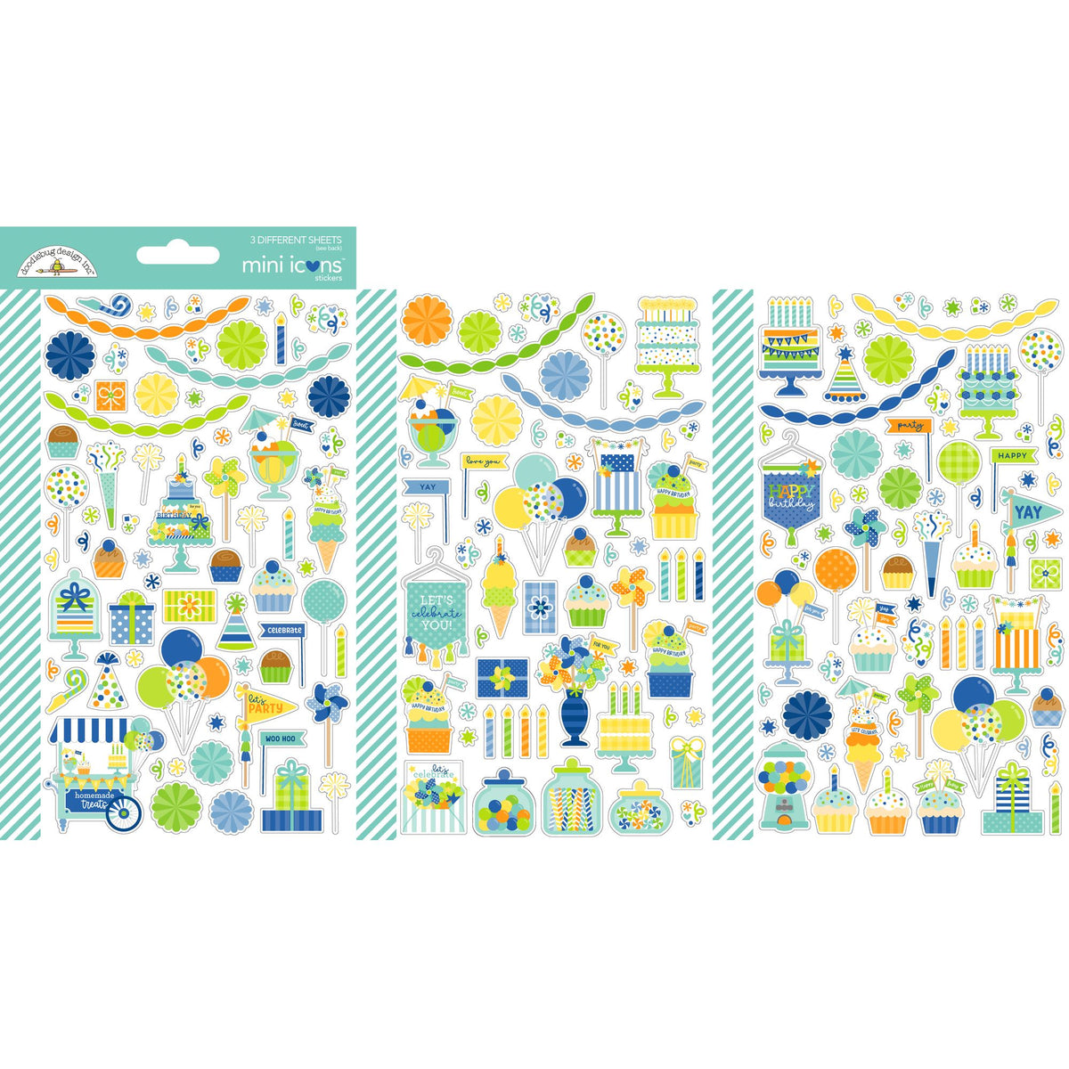Doodlebug Balloons and Banners Mini Icons Stickers 9190