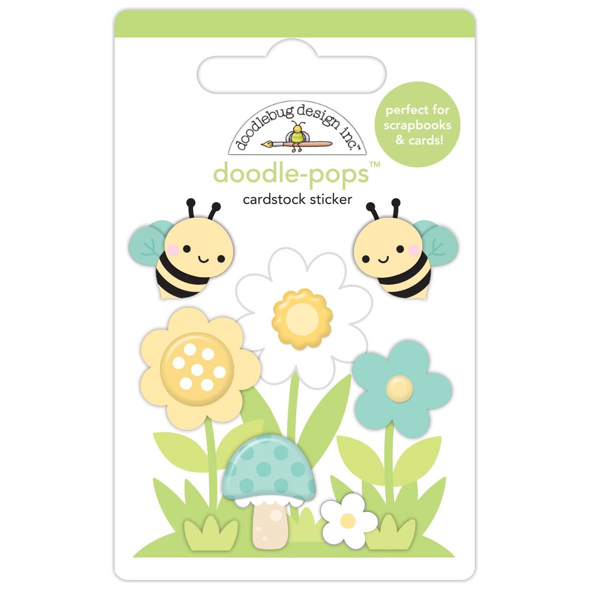 Doodlebug Bee-utiful Garden Doodle-Pops 3D Stickers 8830