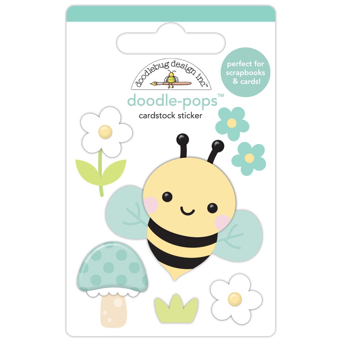 Doodlebug Bee Happy Doodle-Pops 3D Stickers 8831
