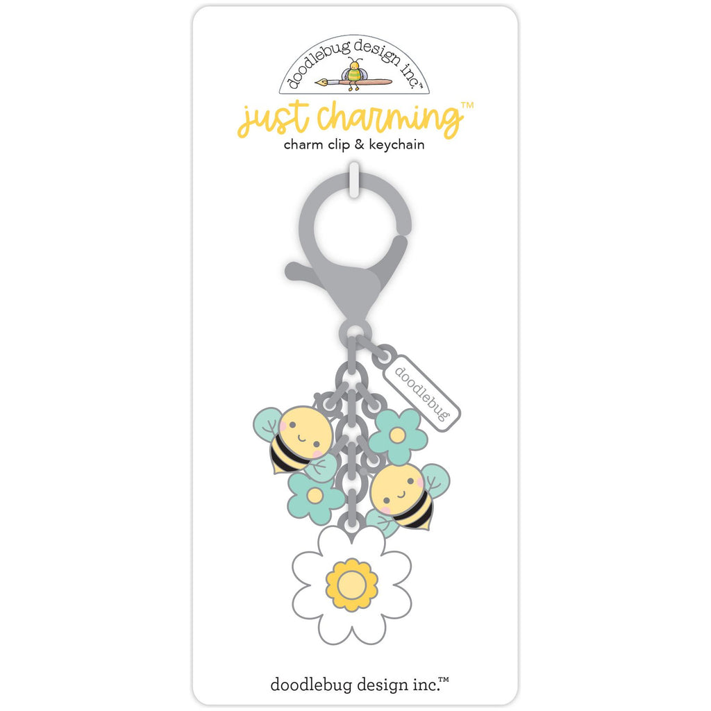 Doodlebug Bee Happy Just Charming Keychain Clip 8836