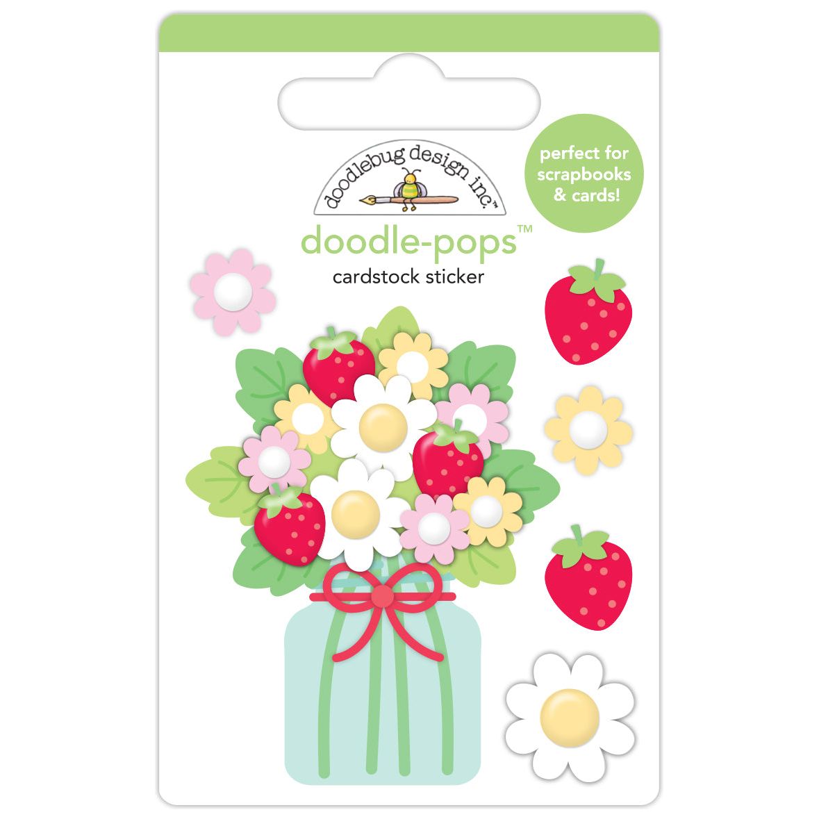 Doodlebug Berry Bouquet Doodle-Pops 3D Stickers 8863