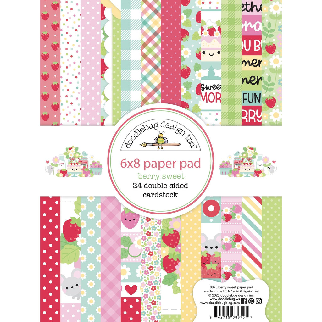 Doodlebug Berry Sweet 6x8 Inch Paper Pad 8875