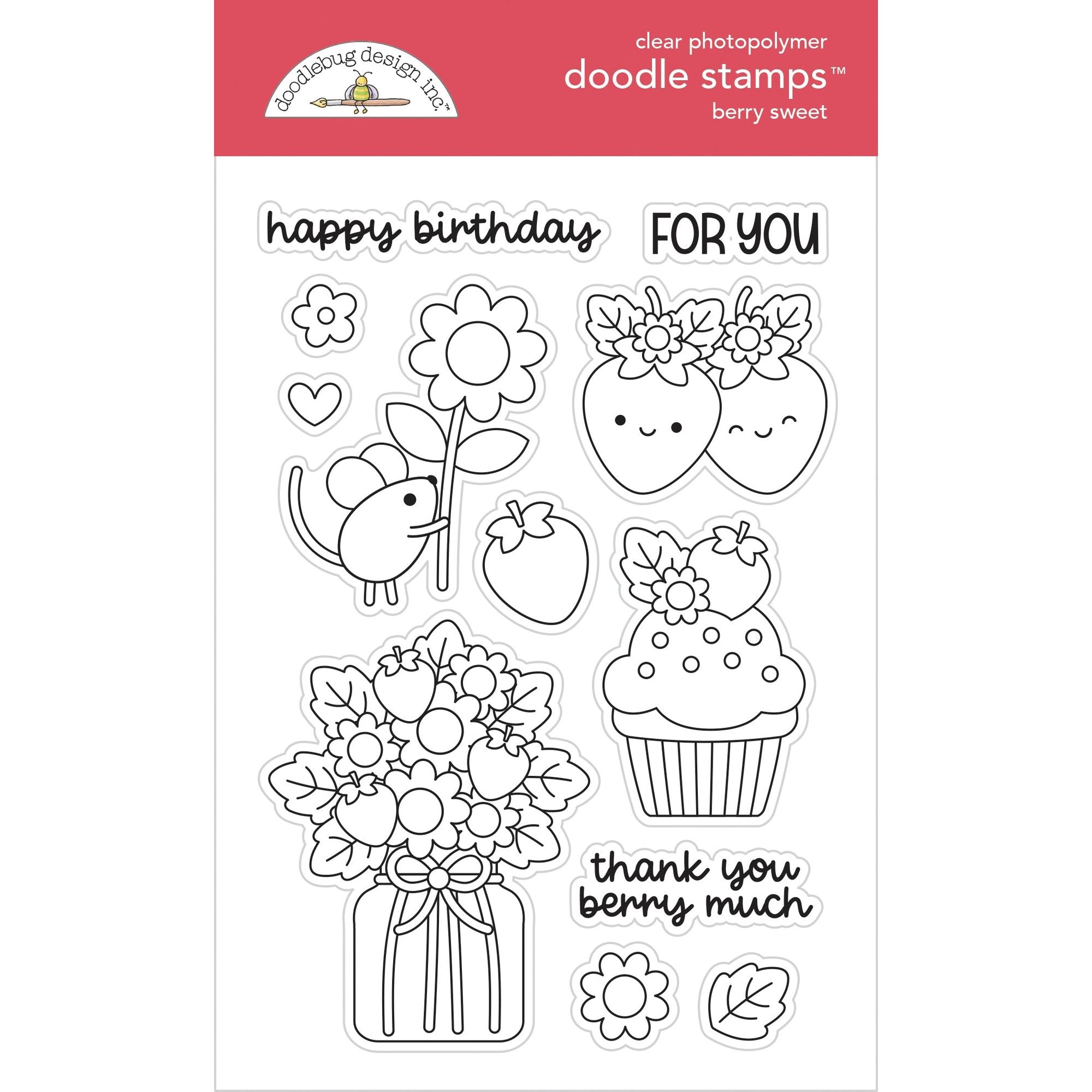 Doodlebug Berry Sweet Doodle Stamps 8871