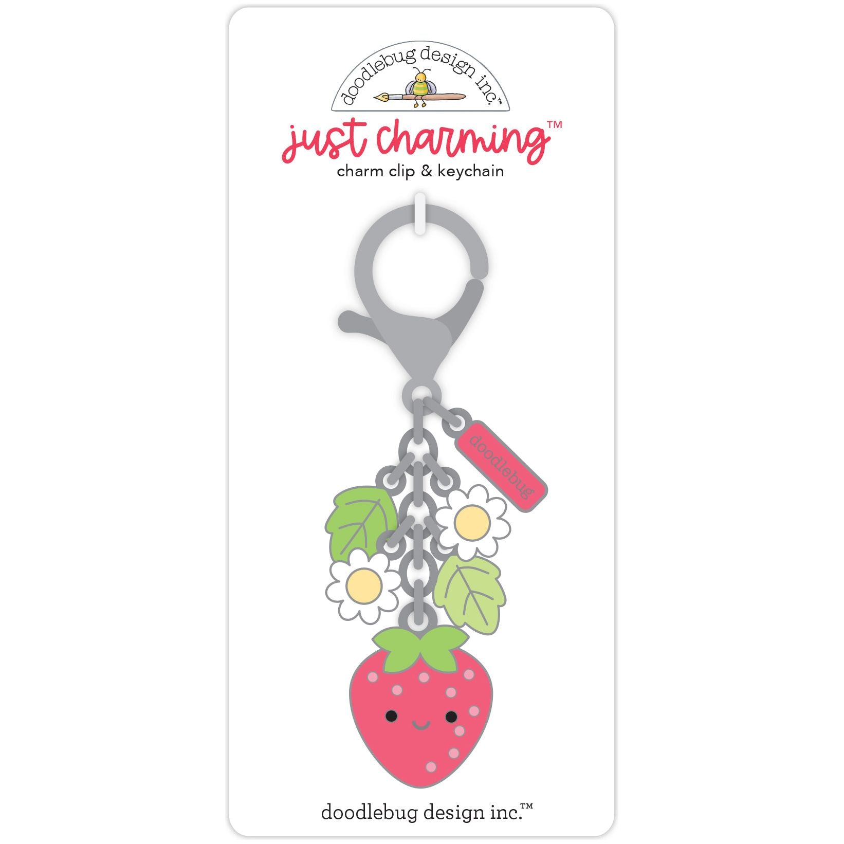 Doodlebug Berry Sweet Just Charming Keychain Clip 8868