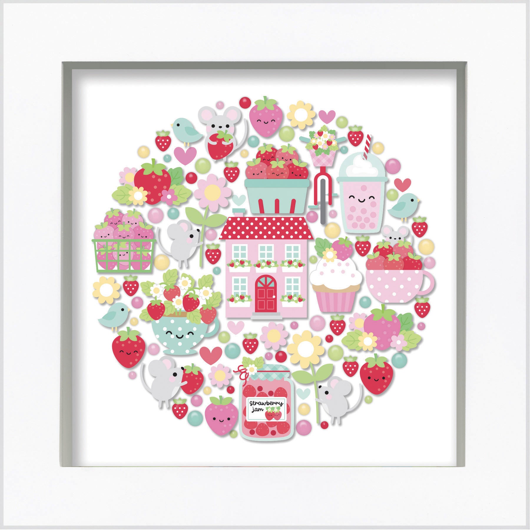 Doodlebug Berry Sweet Shadow Box Kit 8889 in frame