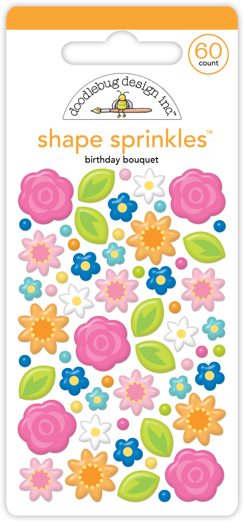 Doodlebug Birthday Bouquet Shape Sprinkles 9127