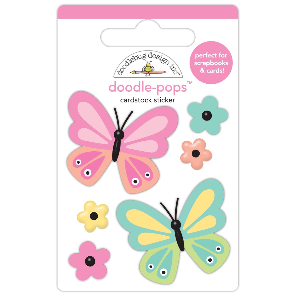 Doodlebug Butterfly Kisses 3D Stickers Doodle-Pops 8777