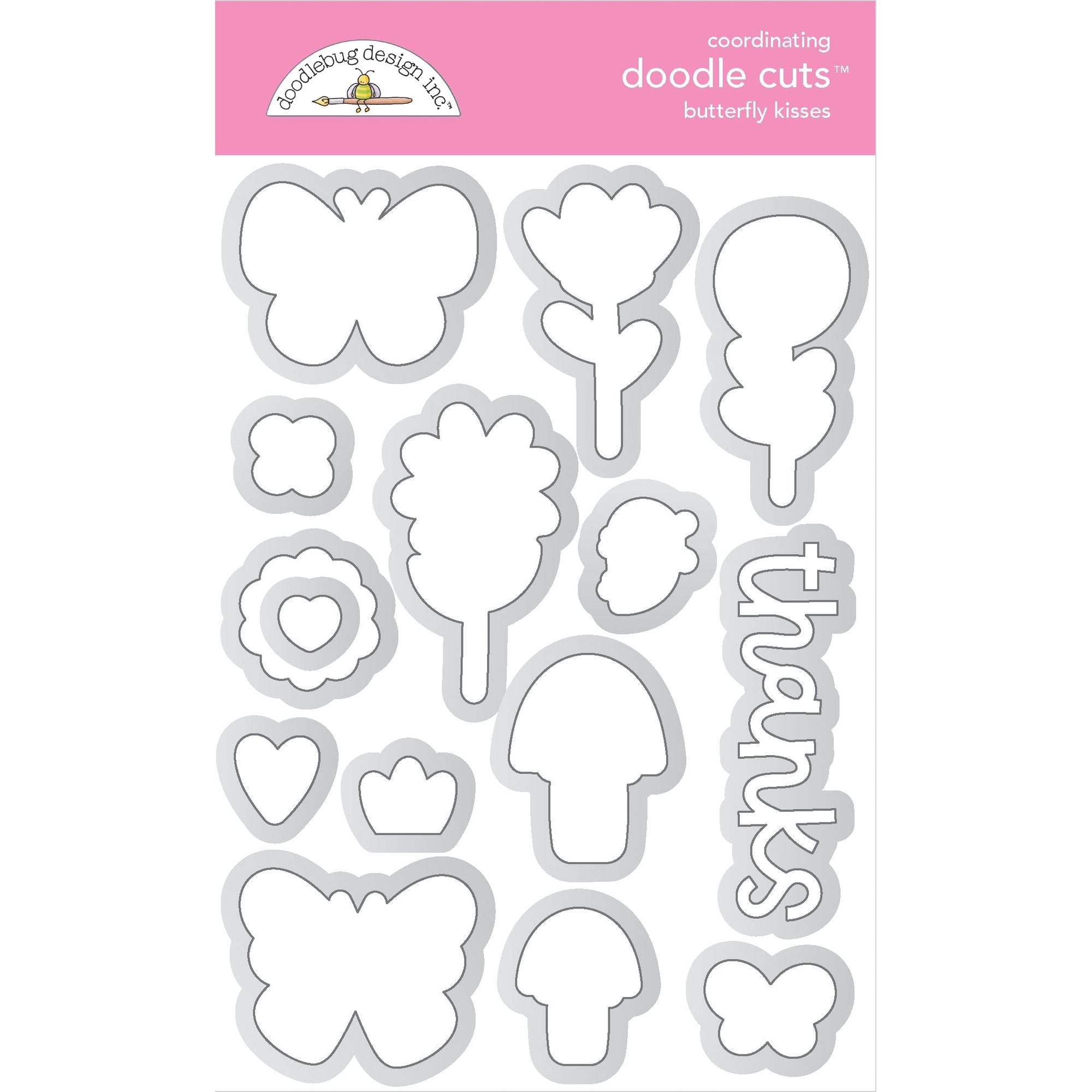 Doodlebug Butterfly Kisses Doodle Cuts Dies 8797