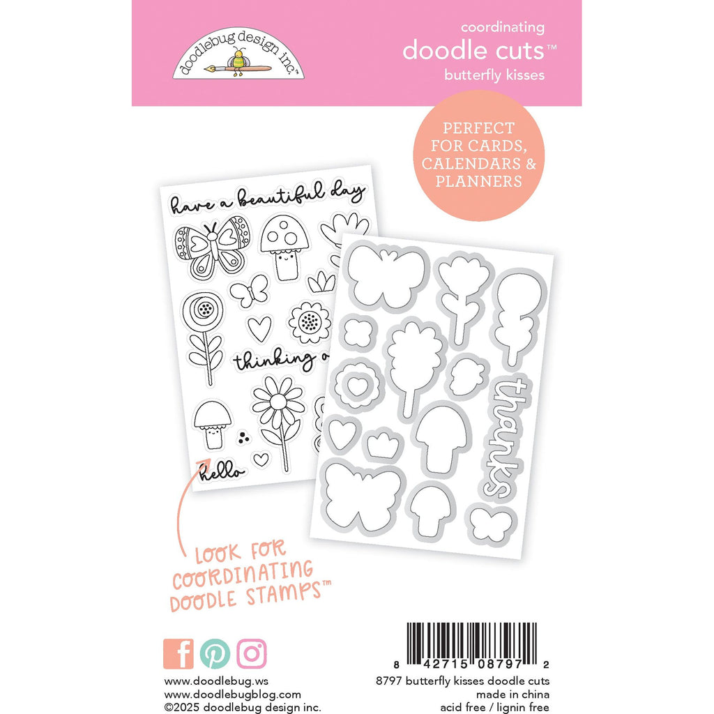 Doodlebug Butterfly Kisses Doodle Cuts Dies 8797 back
