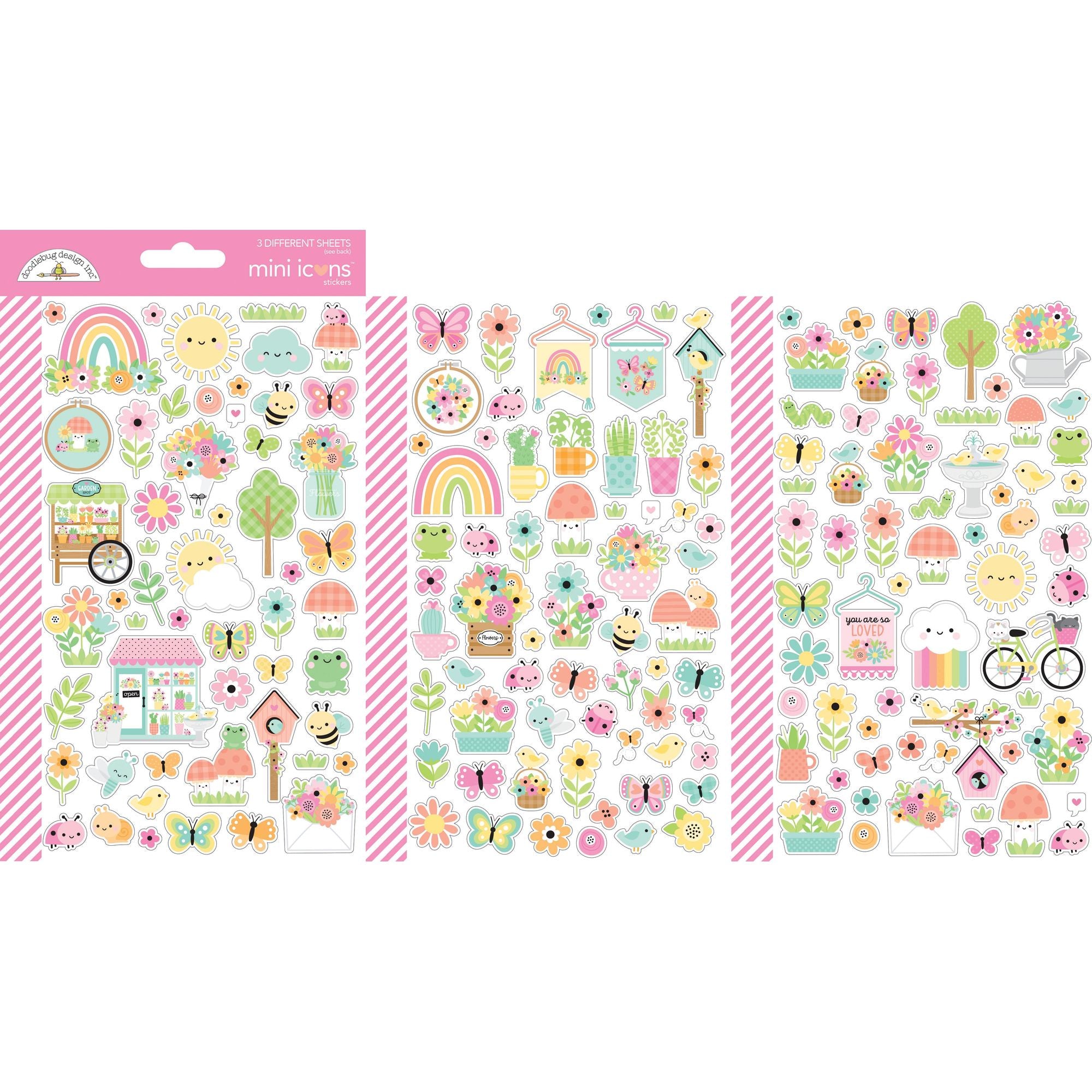 Doodlebug Butterfly Kisses Mini Icons Stickers 8786