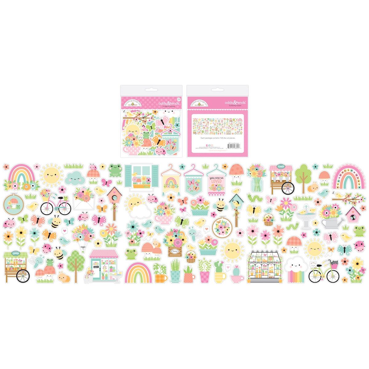 Doodlebug Butterfly Kisses Odds and Ends Ephemera Die Cut Shapes 8801