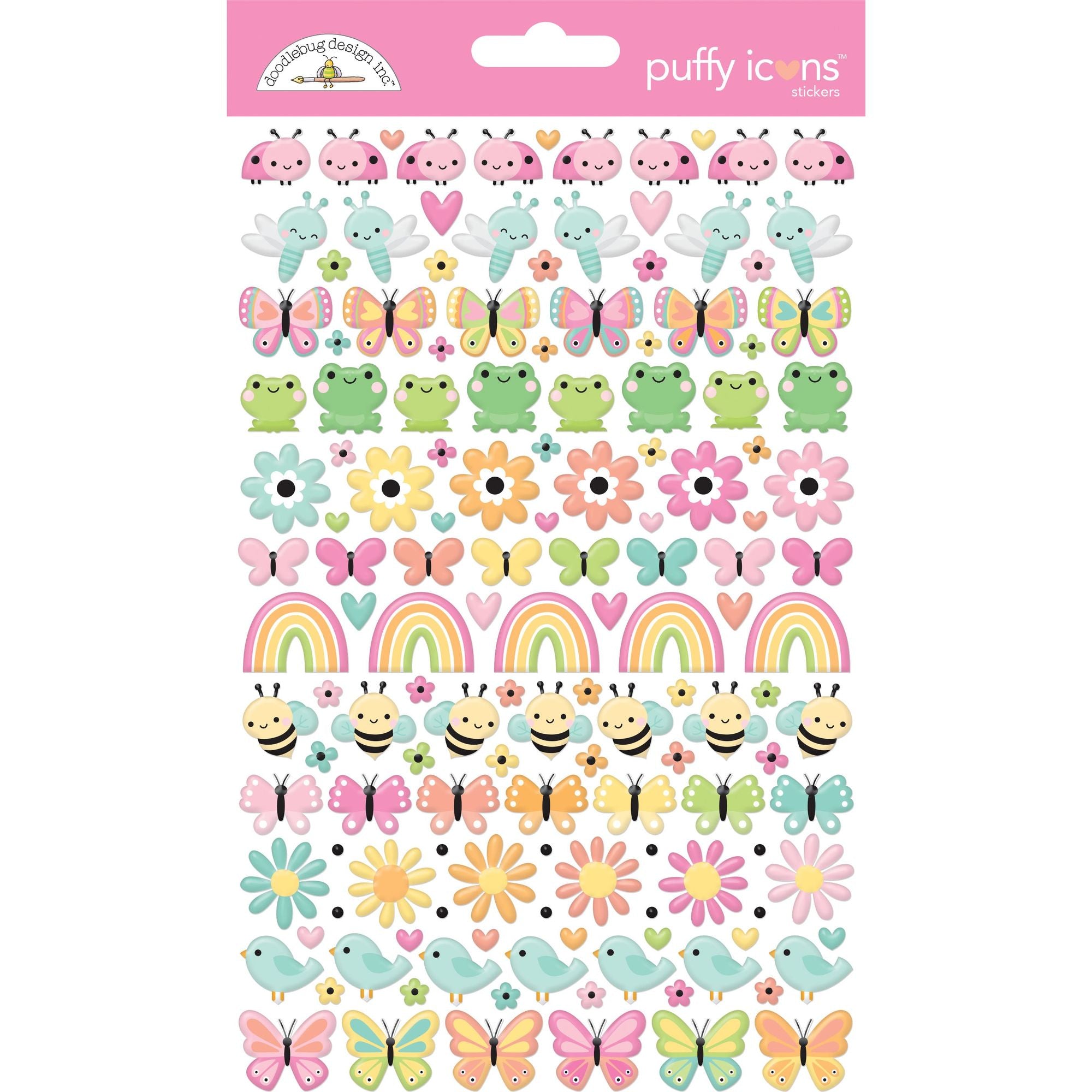 Doodlebug Butterfly Kisses Puffy Icons Stickers 8787
