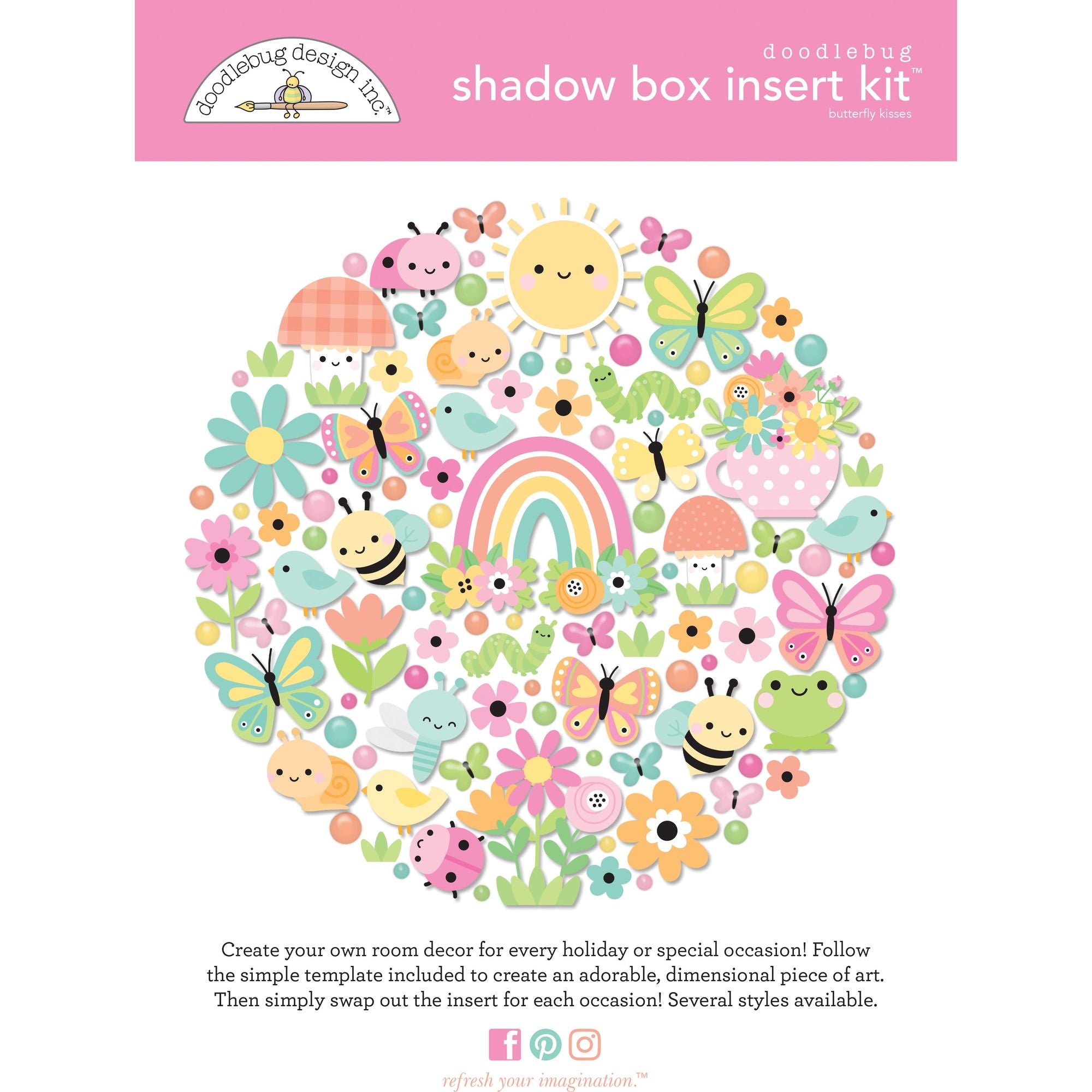 Doodlebug Butterfly Kisses Shadowbox Kit 8825