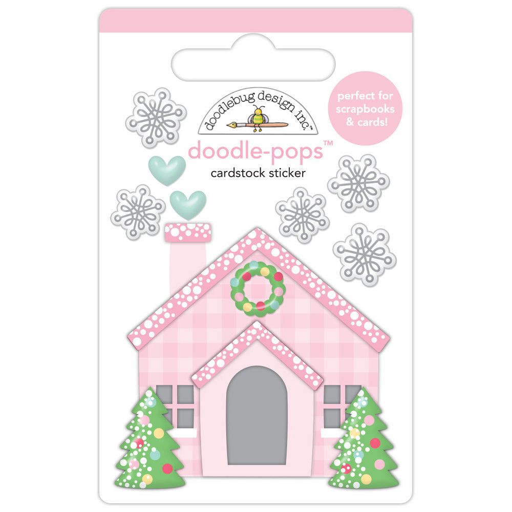 Doodlebug Christmas Cottage Doodle-Pops 3D Stickers 8726