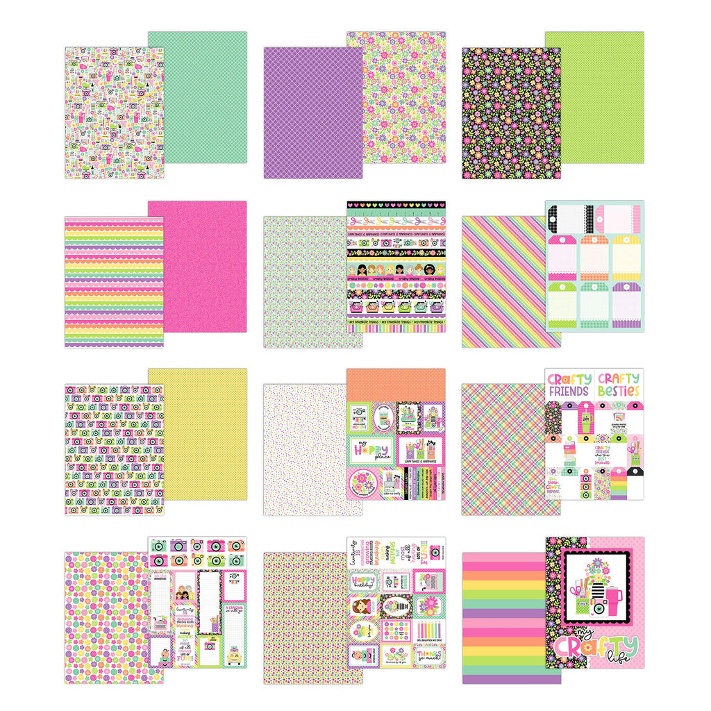 Doodlebug Color Me Crafty 6x8 Inch Paper Pad 9094 individual papers