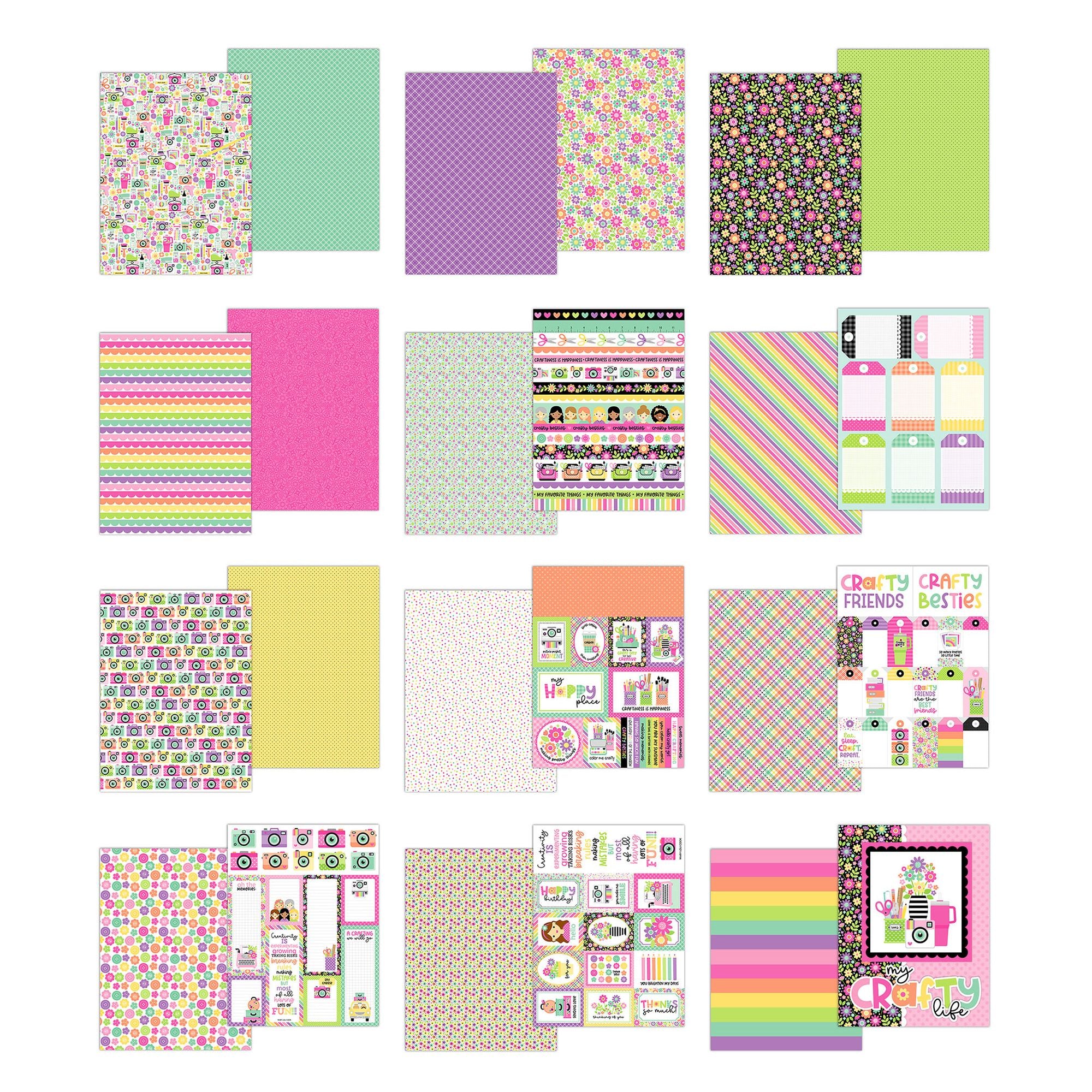 Doodlebug Color Me Crafty 6x8 Inch Paper Pad 9094 individual papers