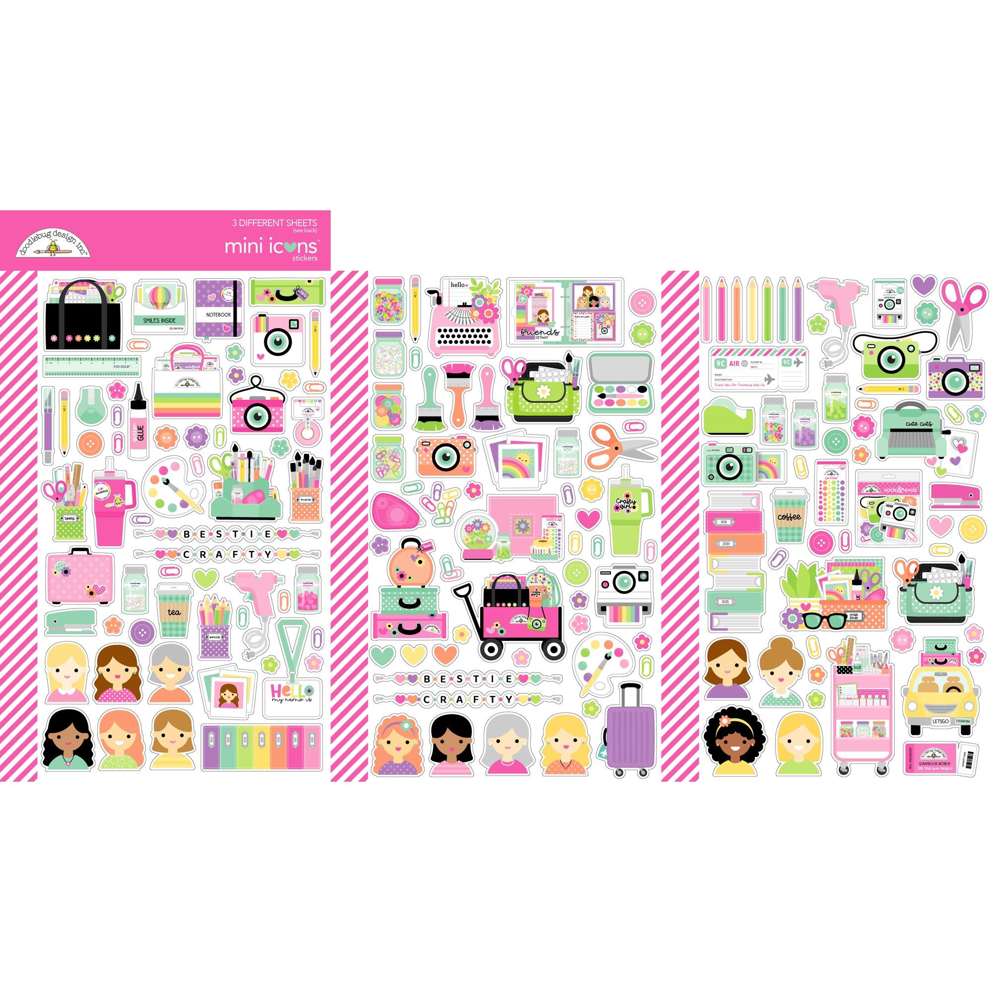 Doodlebug Color Me Crafty Mini Icons Stickers 9076