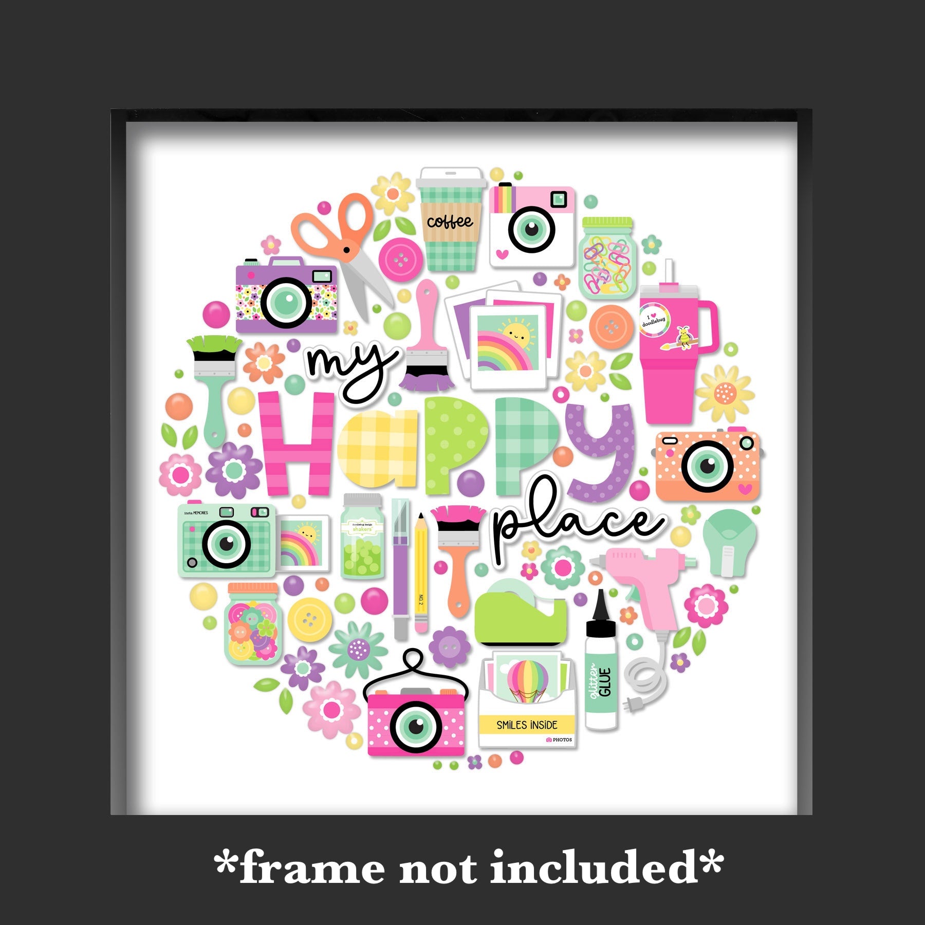 Doodlebug Color Me Crafty Shadow Box Kit 9114 in frame