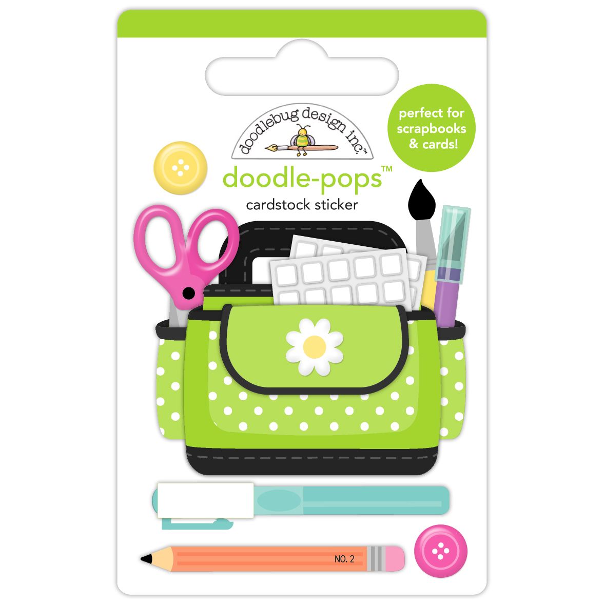 Doodlebug Crafty Girl Doodle-Pops 3D Stickers 9070