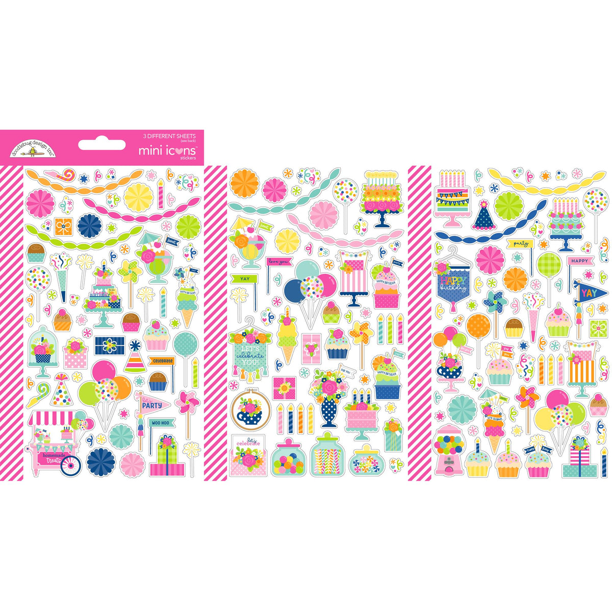 Doodlebug Cupcakes and Candles Mini Icons Stickers 9138