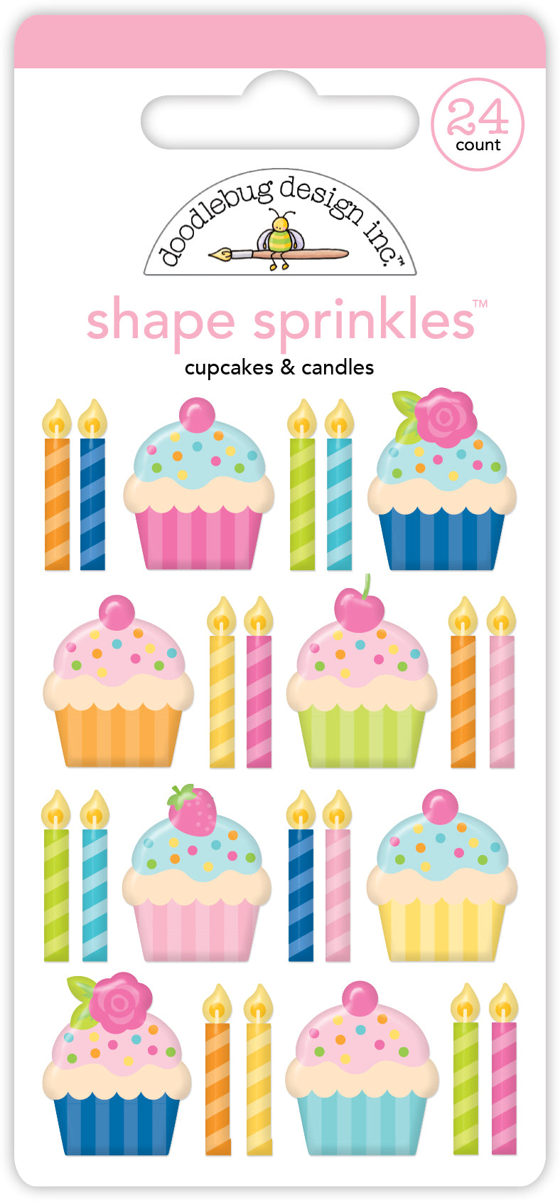 Doodlebug Cupcakes and Candles Shape Sprinkles 9125
