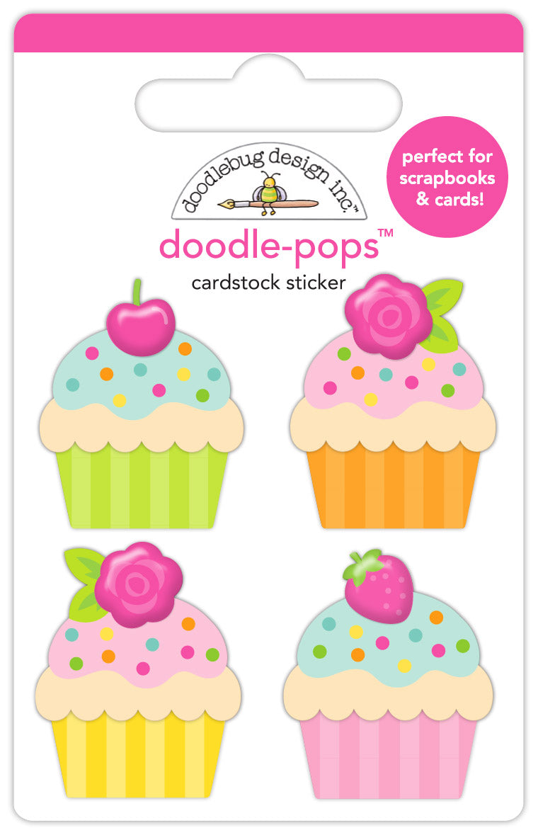 Doodlebug Cute Cakes Doodle Pops 3D Stickers 9135