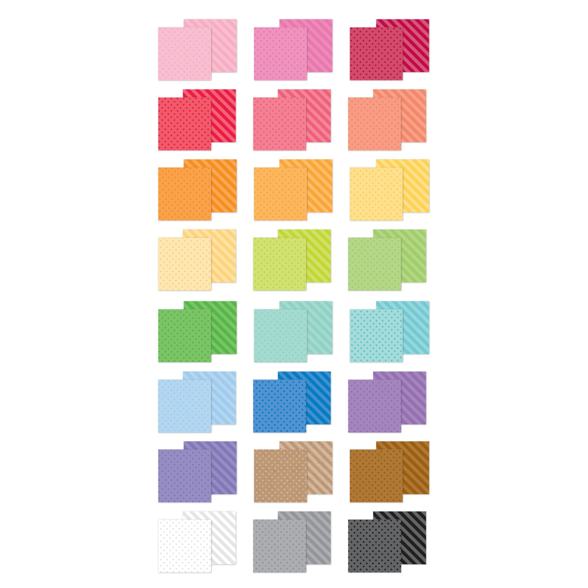 Doodlebug Dot-Stripe Rainbow Petite Prints 6x8 Inch Paper Pad 9058 individual papers