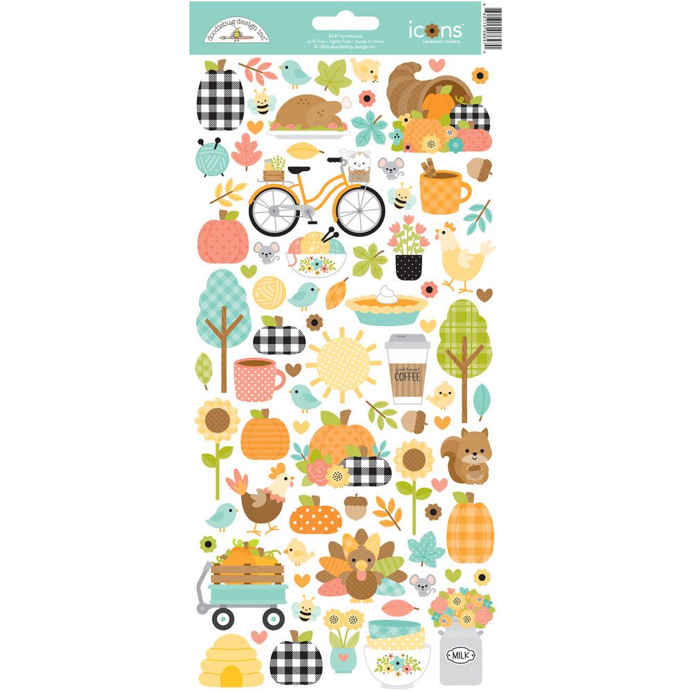 Doodlebug Farmhouse Icons Stickers 8647