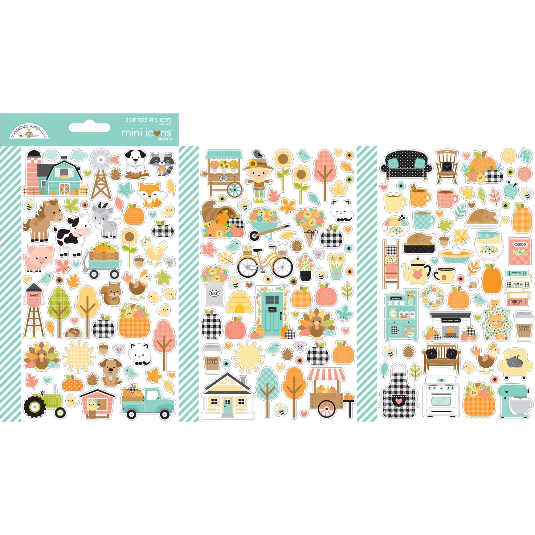 Doodlebug Farmhouse Mini Icons Stickers 8629