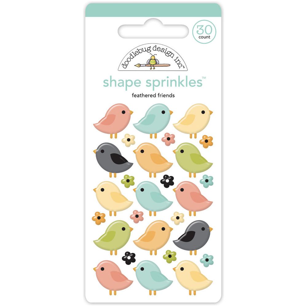 Doodlebug Feathered Friends Shape Sprinkles 8616
