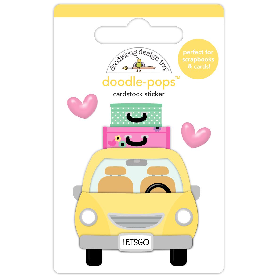 Doodlebug Girl's Getaway Doodle-Pops 3D Stickers 9069