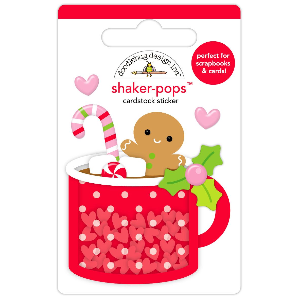 Doodlebug Heartwarming Shaker-Pops 3D Stickers 8955