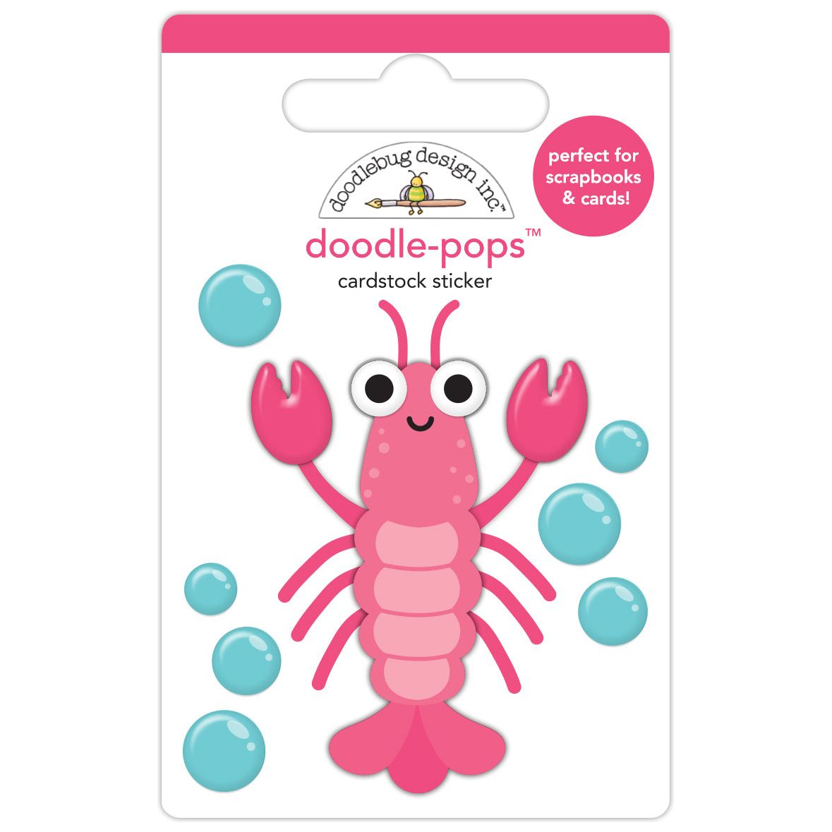 Doodlebug Louie Lobster Doodle-Pops 3D Stickers 8898