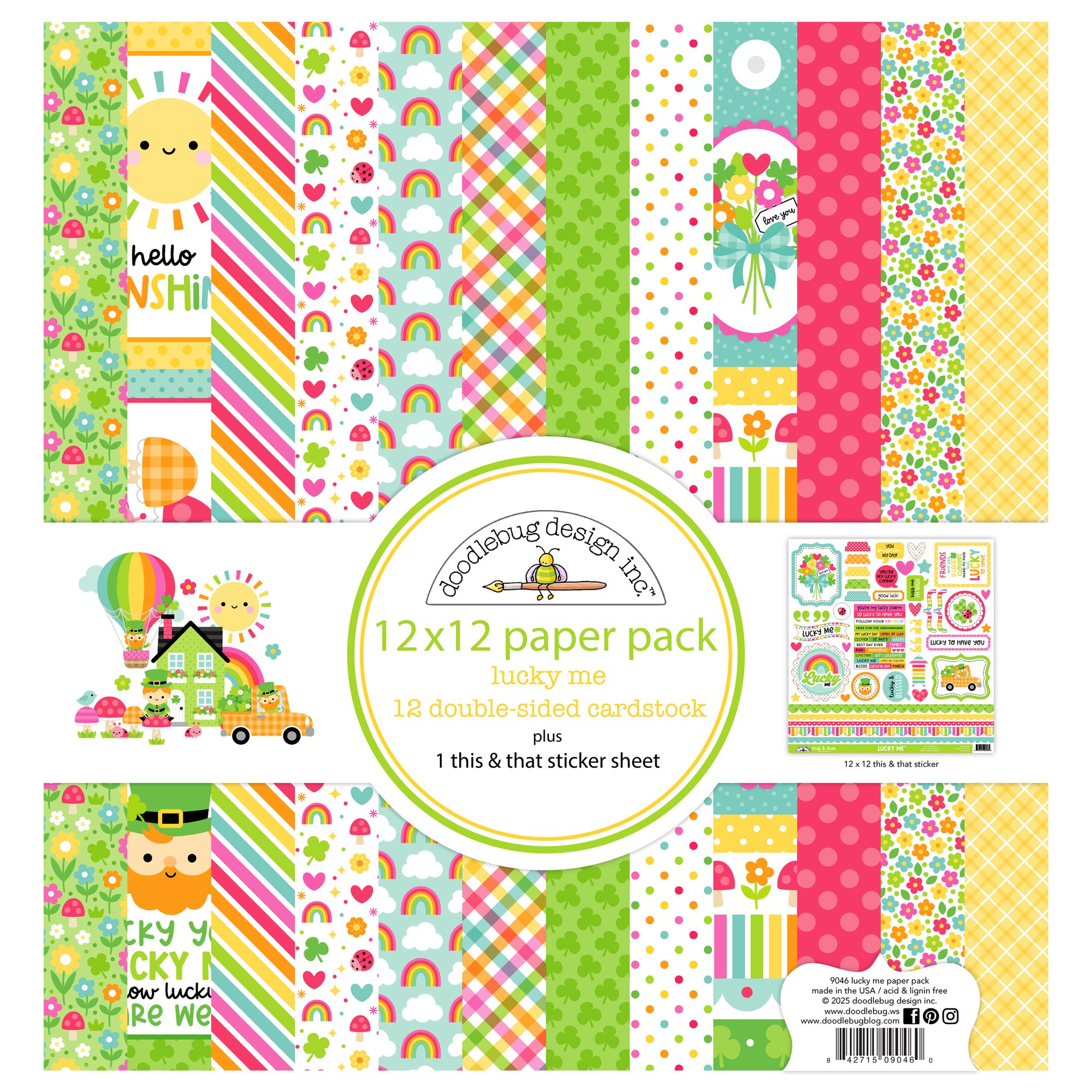 Doodlebug Lucky Me 12x12 Inch Paper Pack 9046