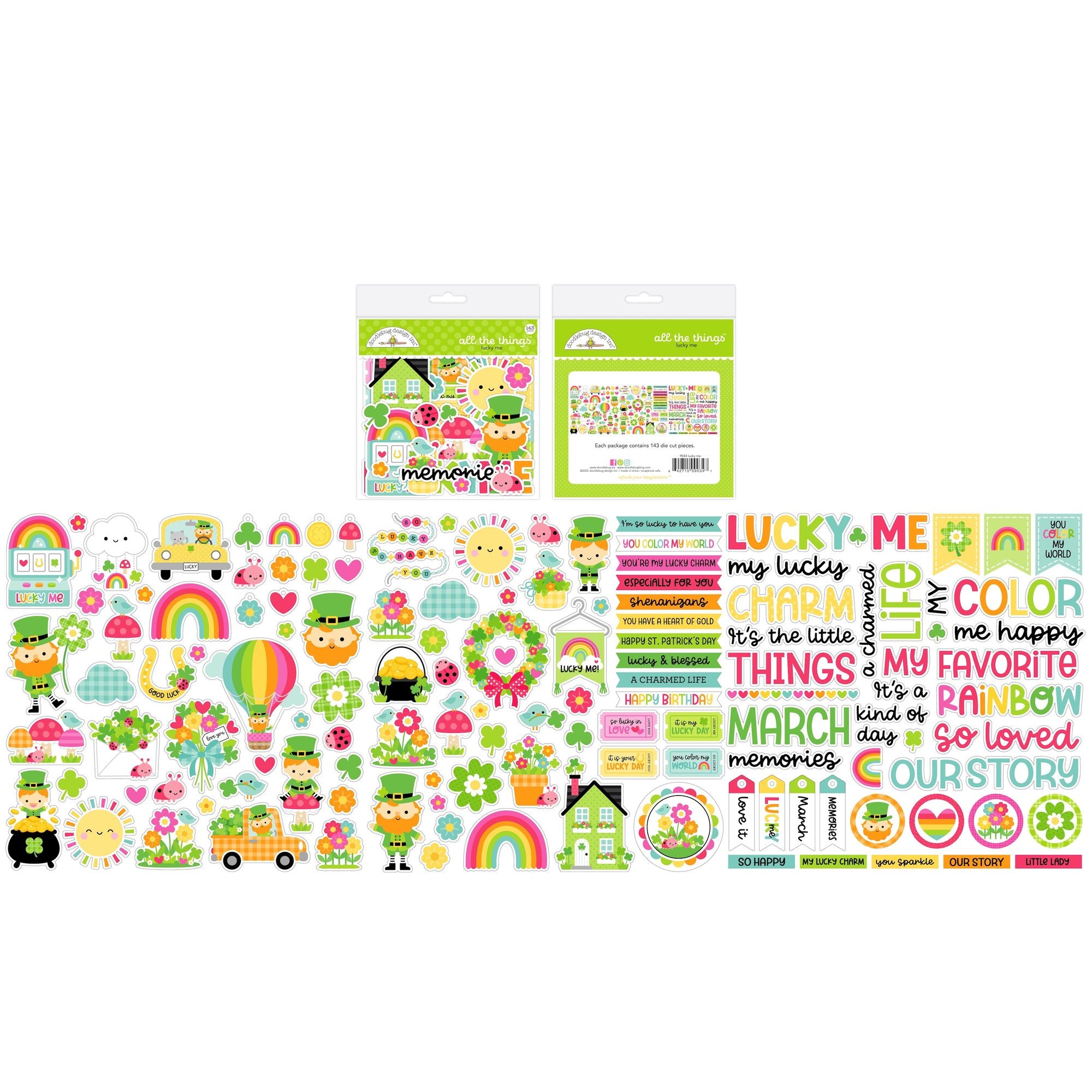 Doodlebug Lucky Me All The Things Ephemera Die Cut Shapes 9034