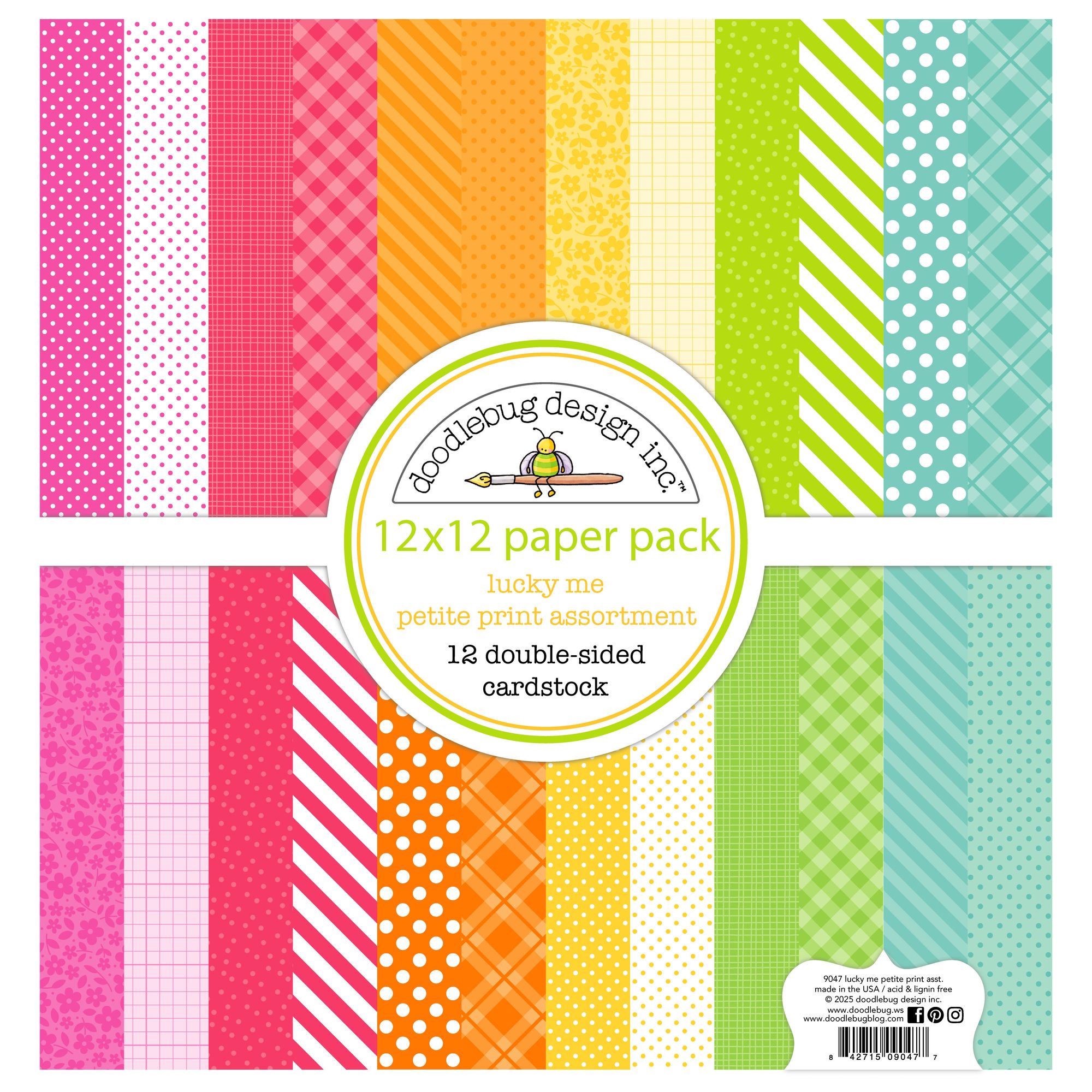 Doodlebug Lucky Me Petite Prints 12x12 Inch Assortment Pack 9047