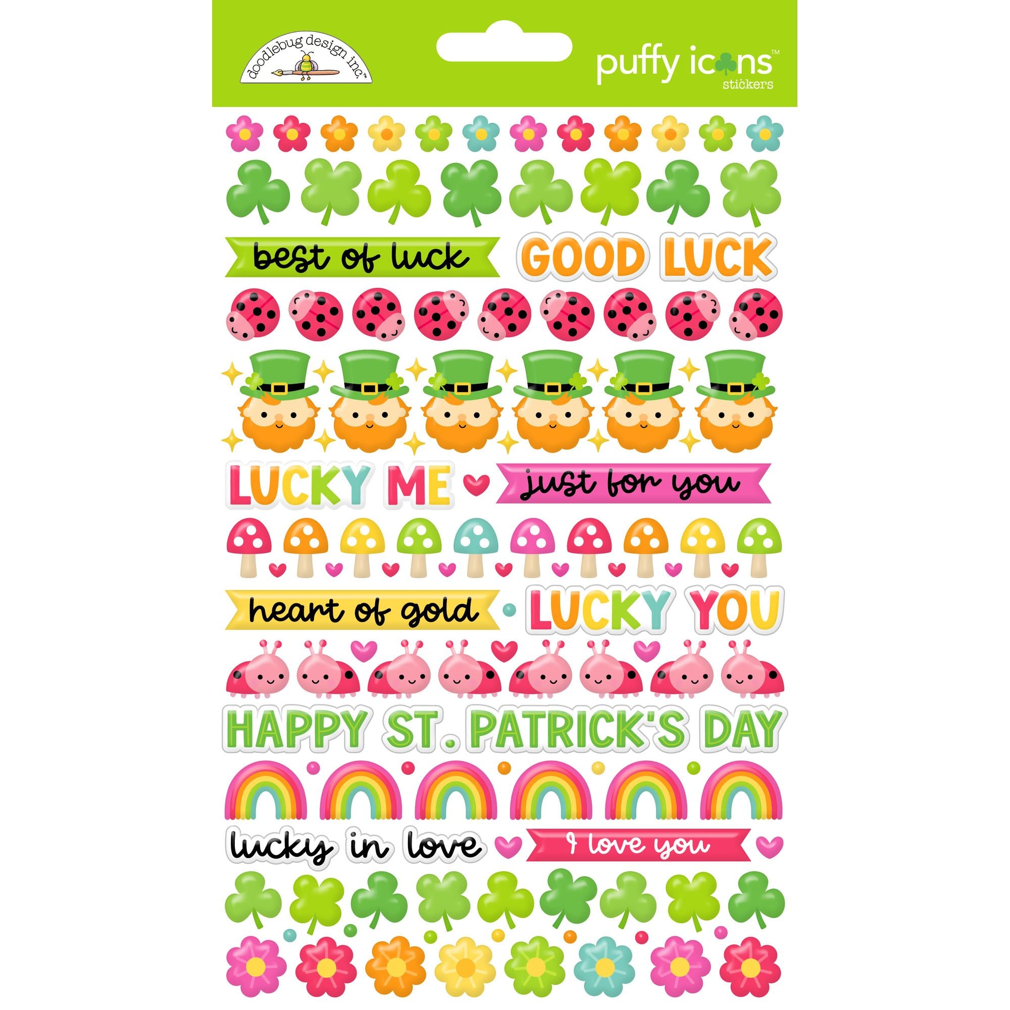 Doodlebug Lucky Me Puffy Icons Stickers 9025