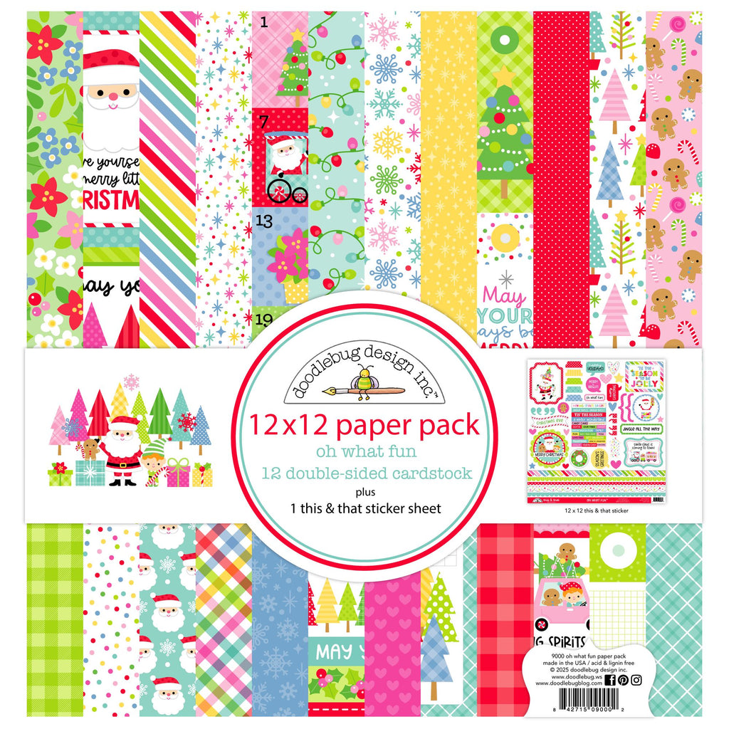 Doodlebug Oh What Fun 12x12 Inch Paper Pack 9000