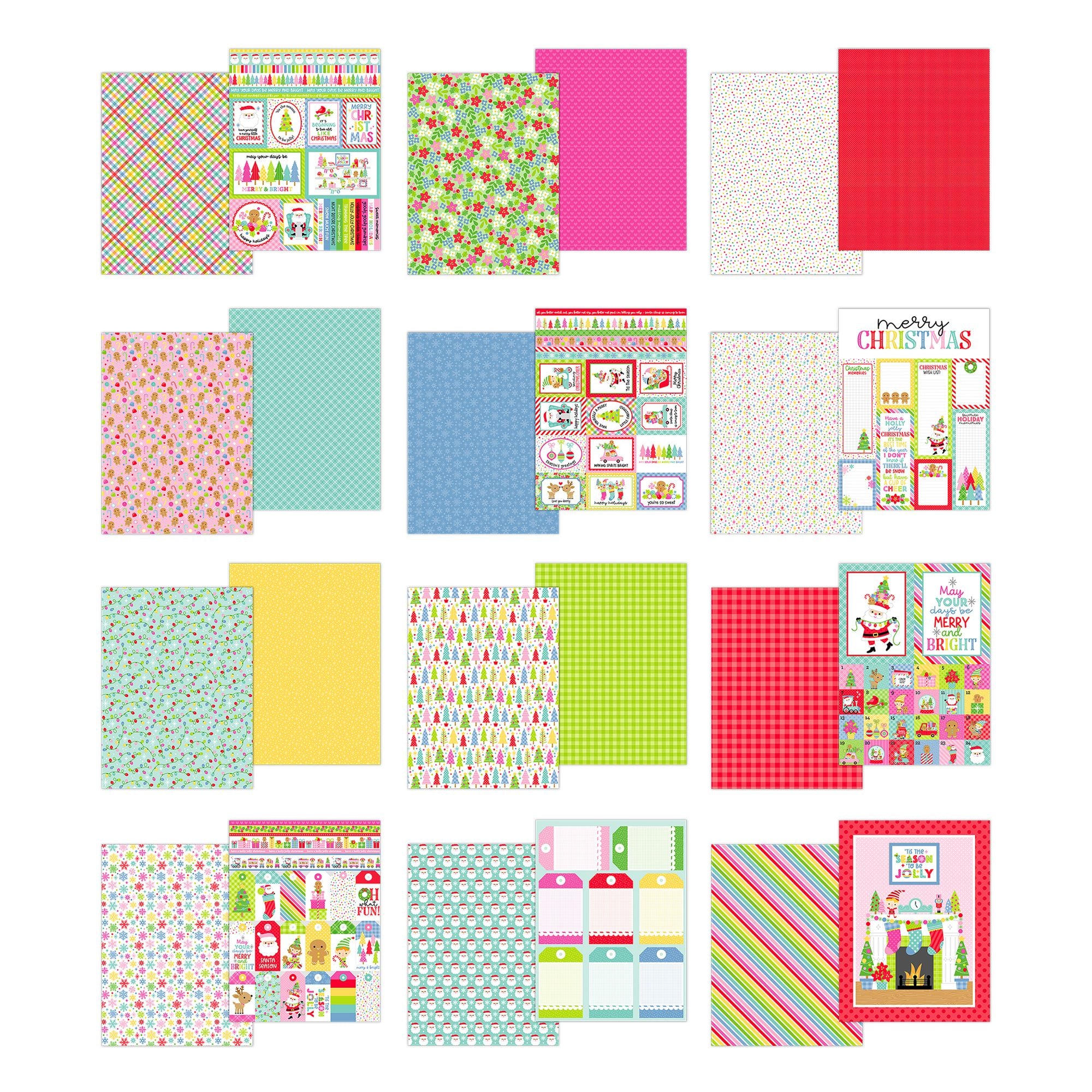 Doodlebug Oh What Fun 6x8 Inch Paper Pad 8984 individual sheets