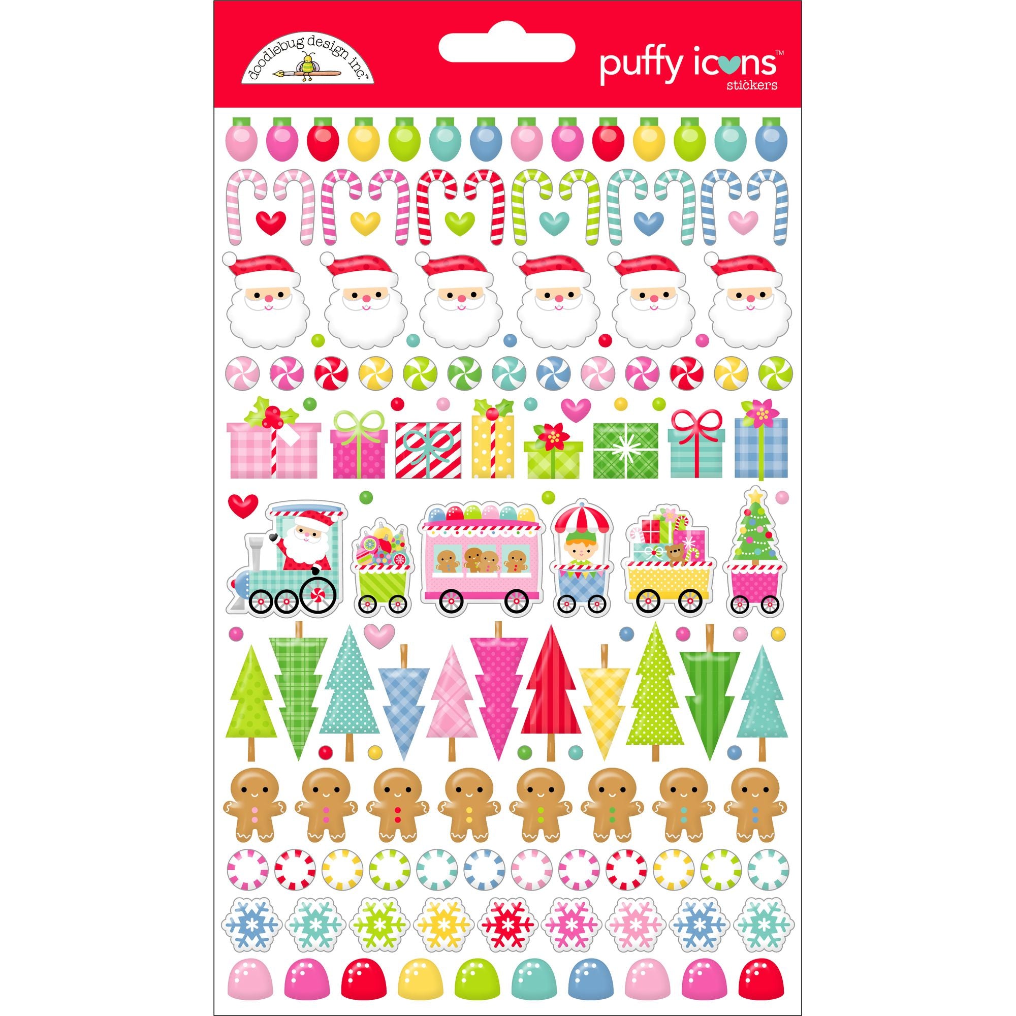 Doodlebug Oh what Fun Puffy Icons Stickers 8966