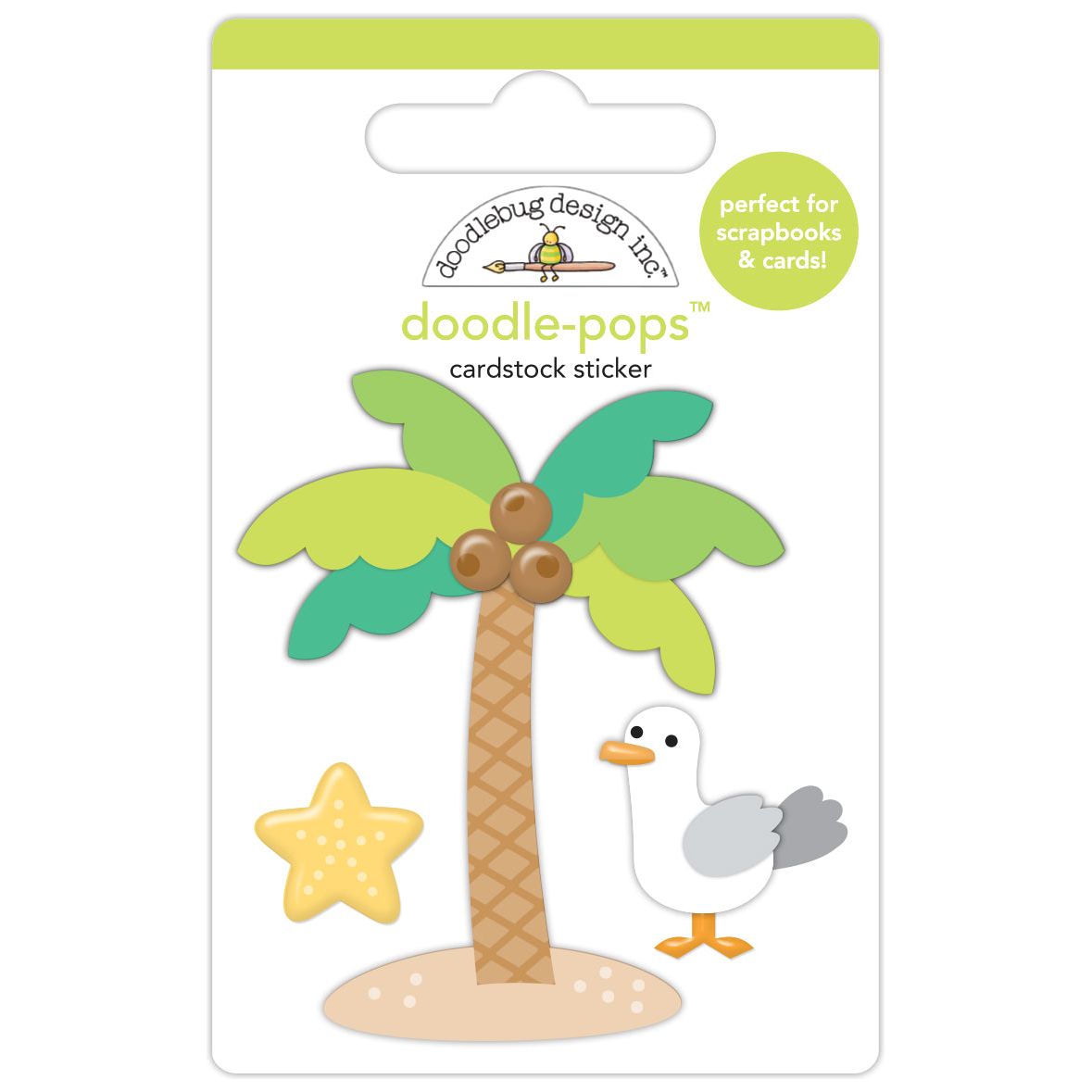 Doodlebug Palm Beach Doodle-Pops 3D Stickers 8900