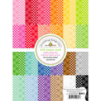 Doodlebug Plaid Polka Dot Rainbow Petite Prints 6x8 Inch Paper Pad 9061