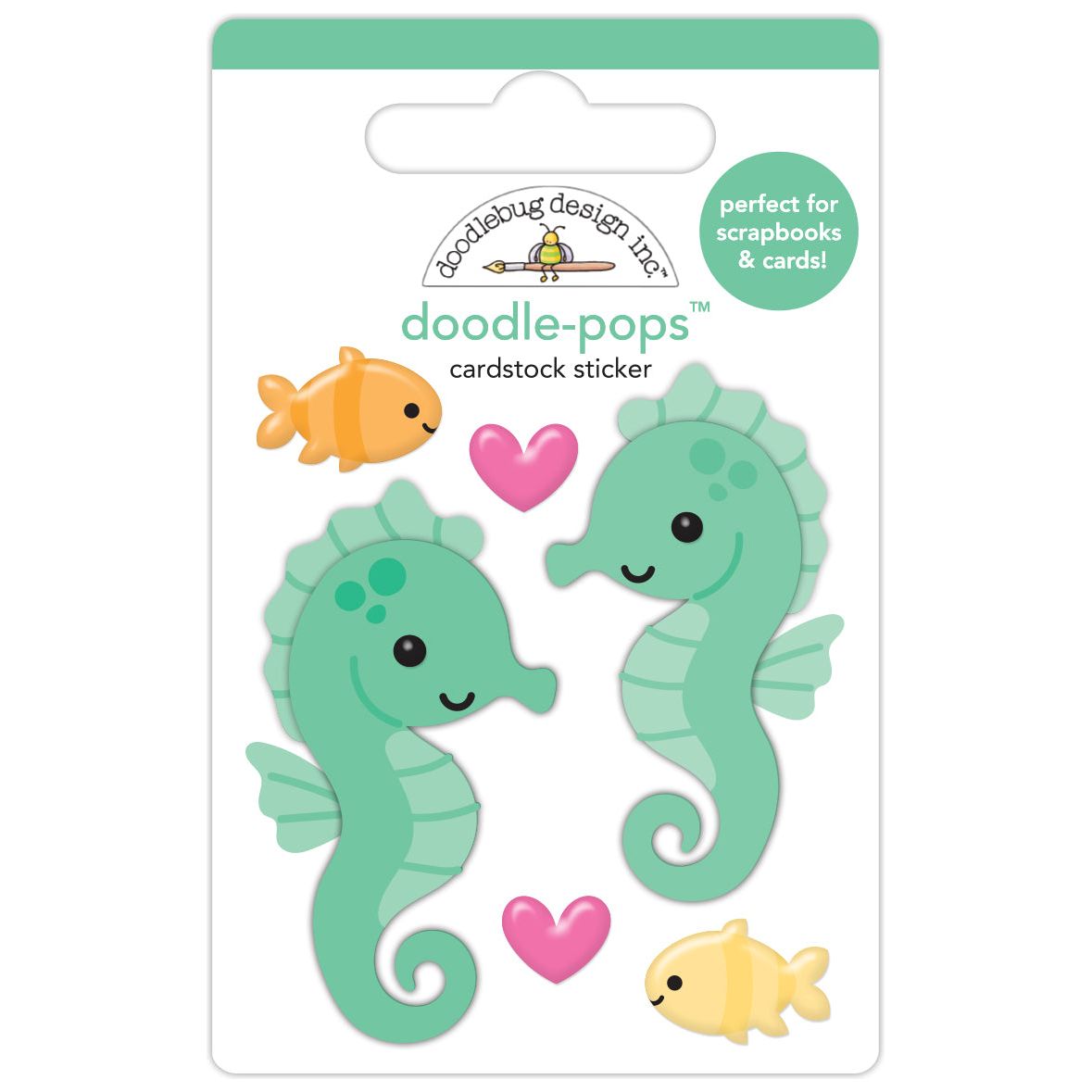 Doodlebug Sam and Sally Seahorse Doodle-Pops 3D Stickers 8901