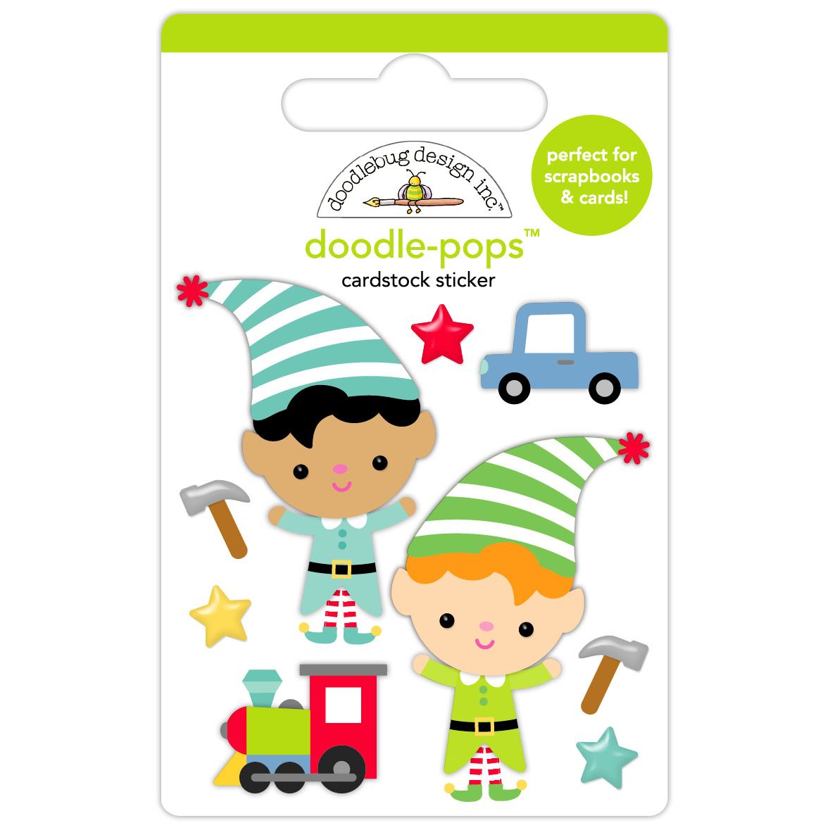 Doodlebug Santa's Elves Doodle-Pops 3D Stickers 8960