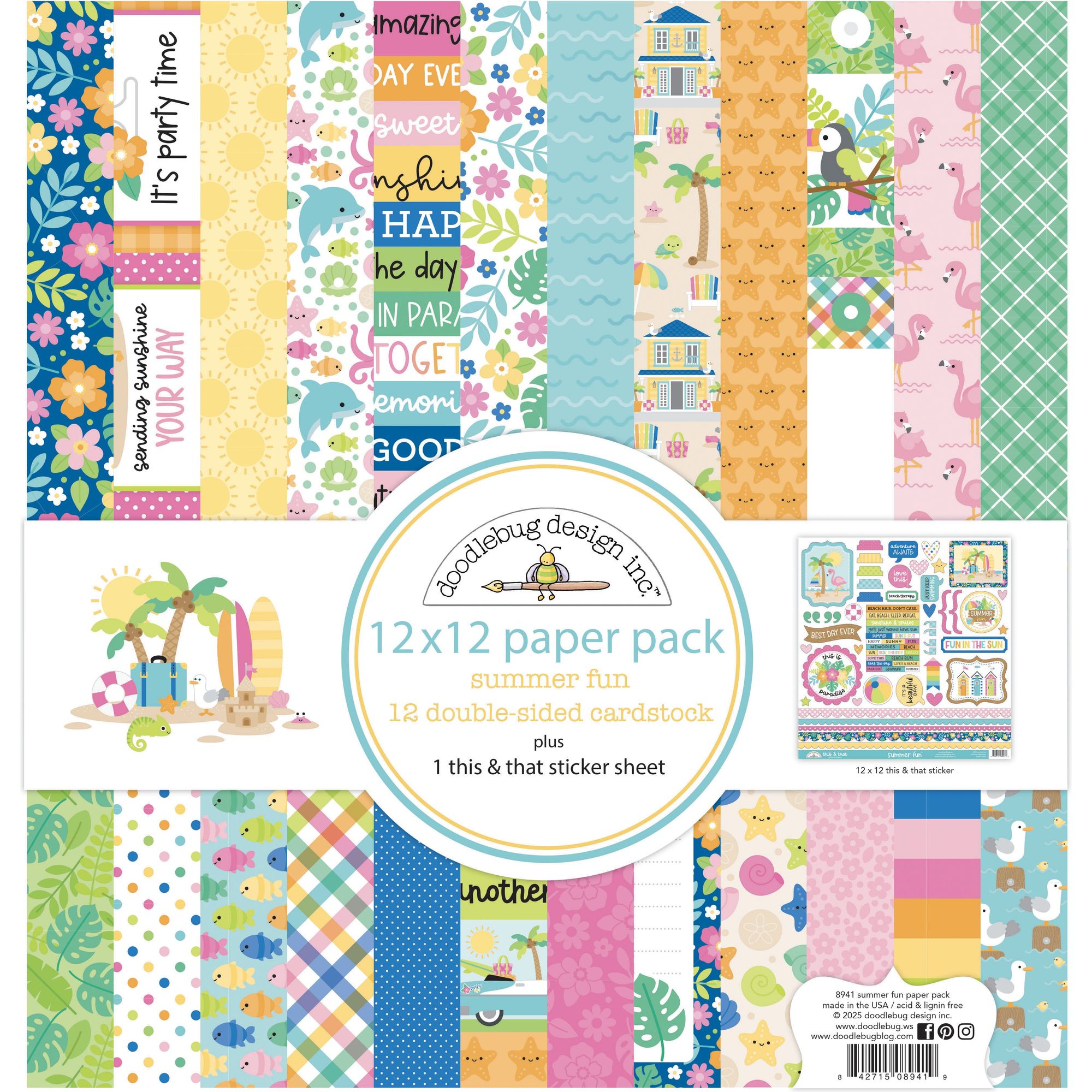 Doodlebug Summer Fun 12x12 Inch Paper Pack 8941