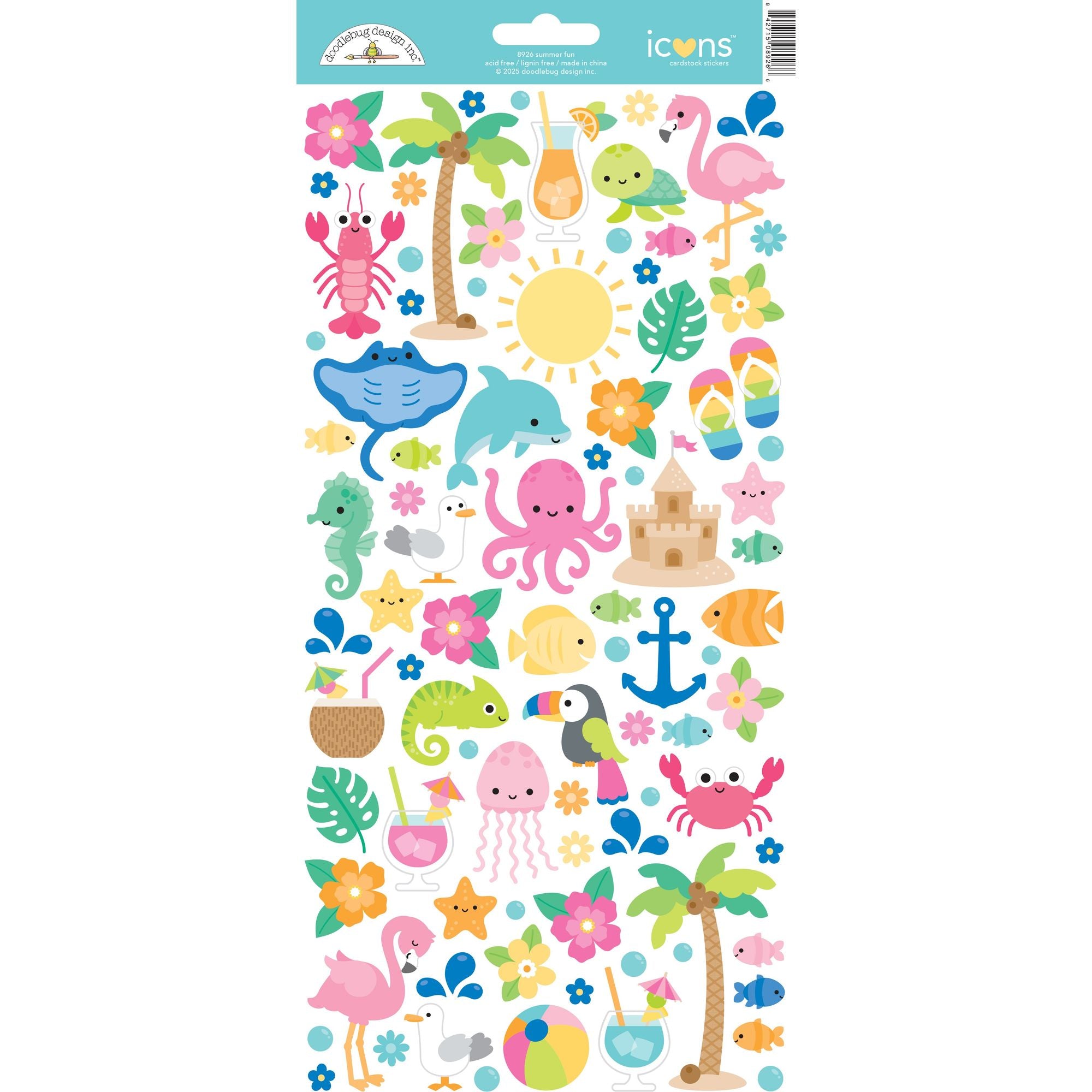 Doodlebug Summer Fun Icons Stickers 8926