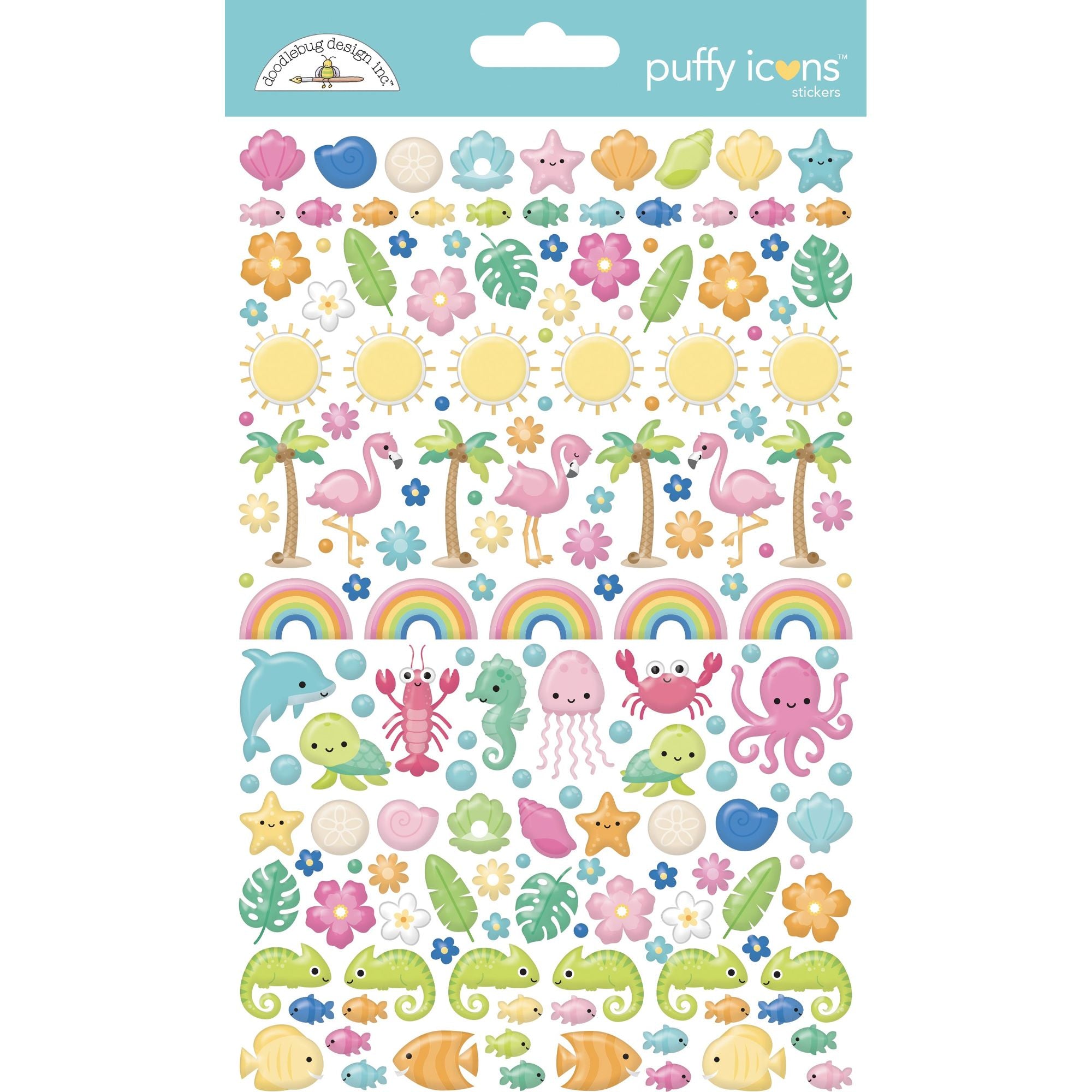Doodlebug Summer Fun Puffy Icons Stickers 8907